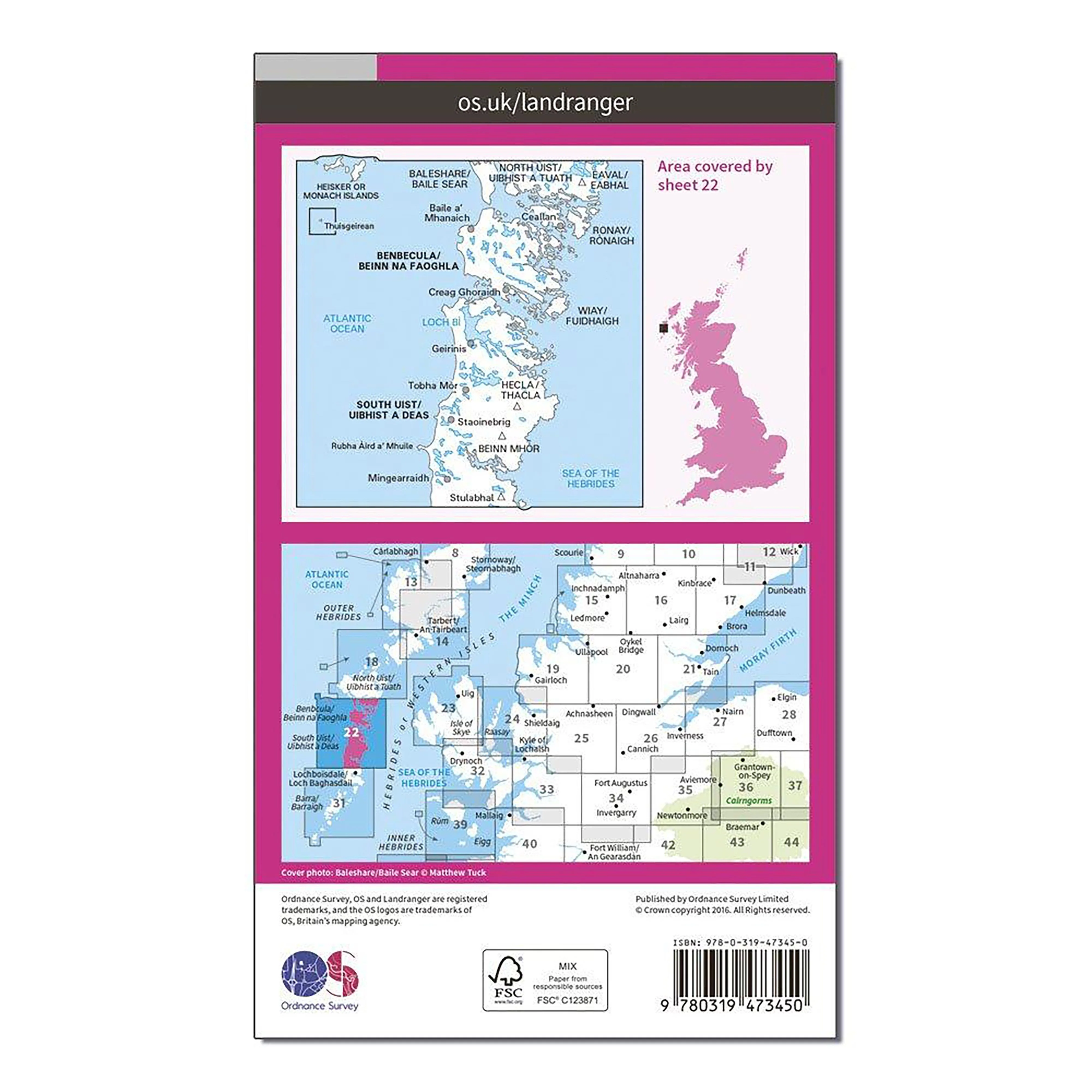 Landranger Active 22 Benbecula & South Uist Map With Digital Version - Image 2