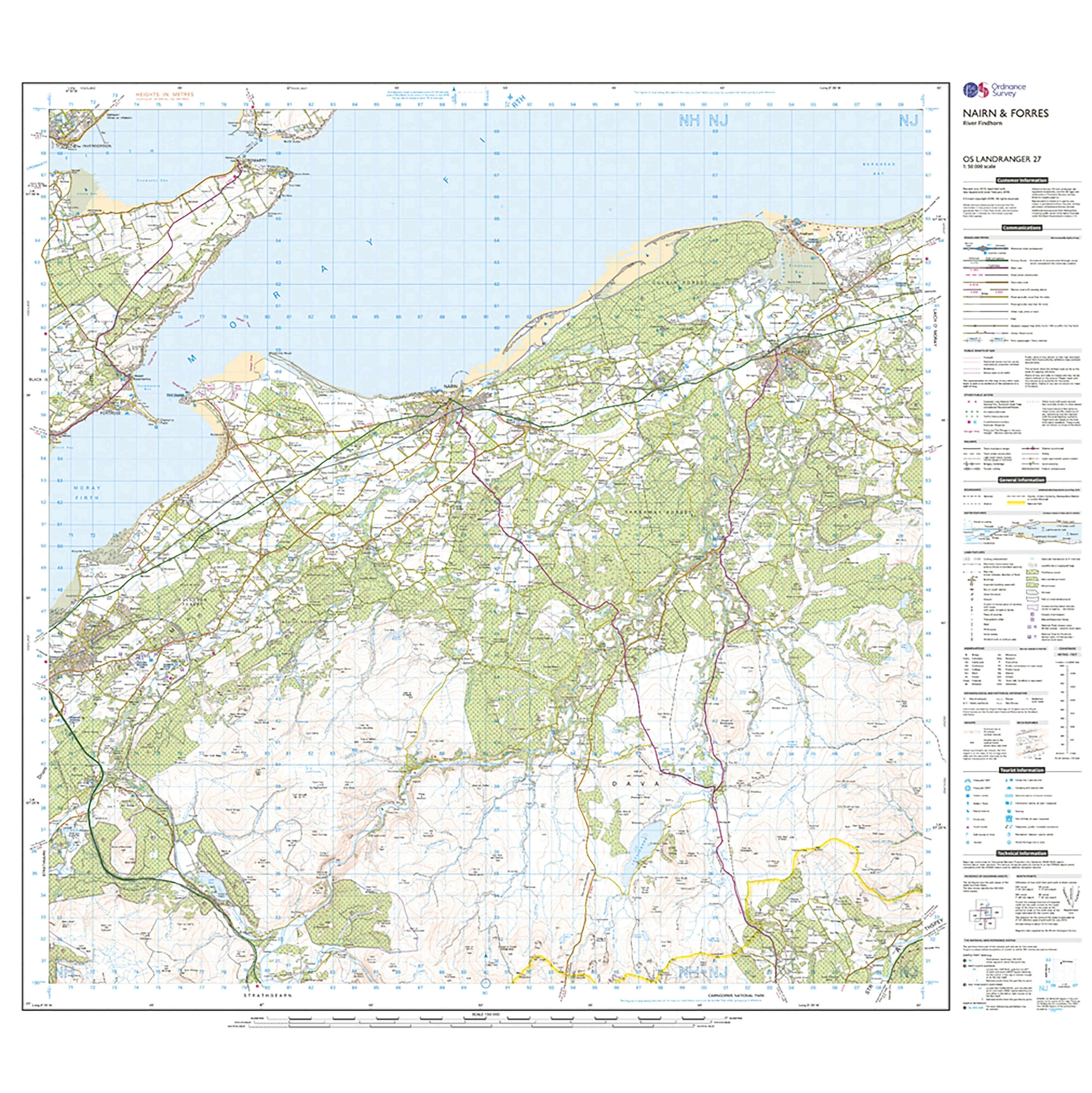 Landranger Active 27 Nairn & Forres, River Findhorn Map With Digital Version - Image 3