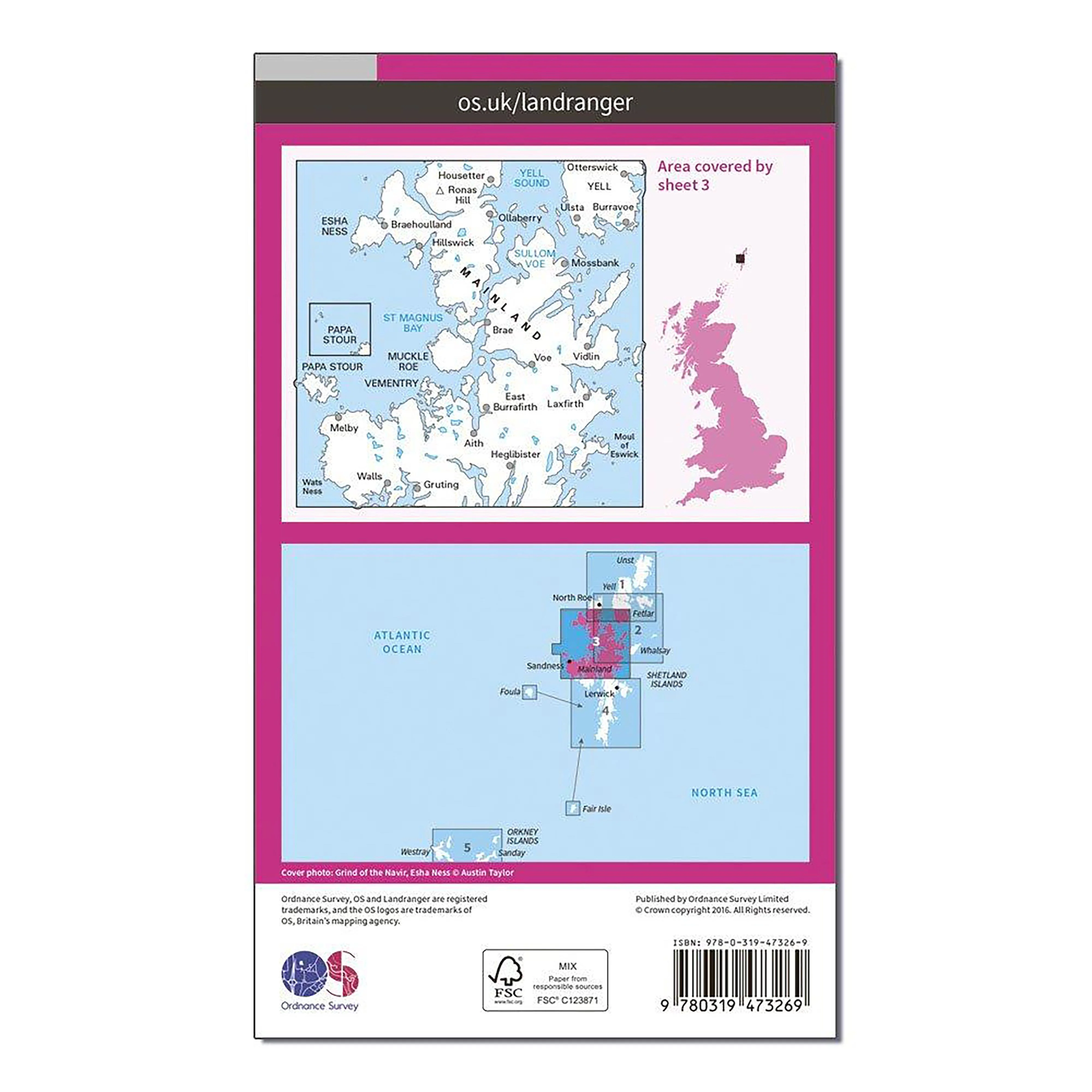 Landranger Active 3 Shetland Sullom Voe & Whalsay Map With Digital Version - Image 2