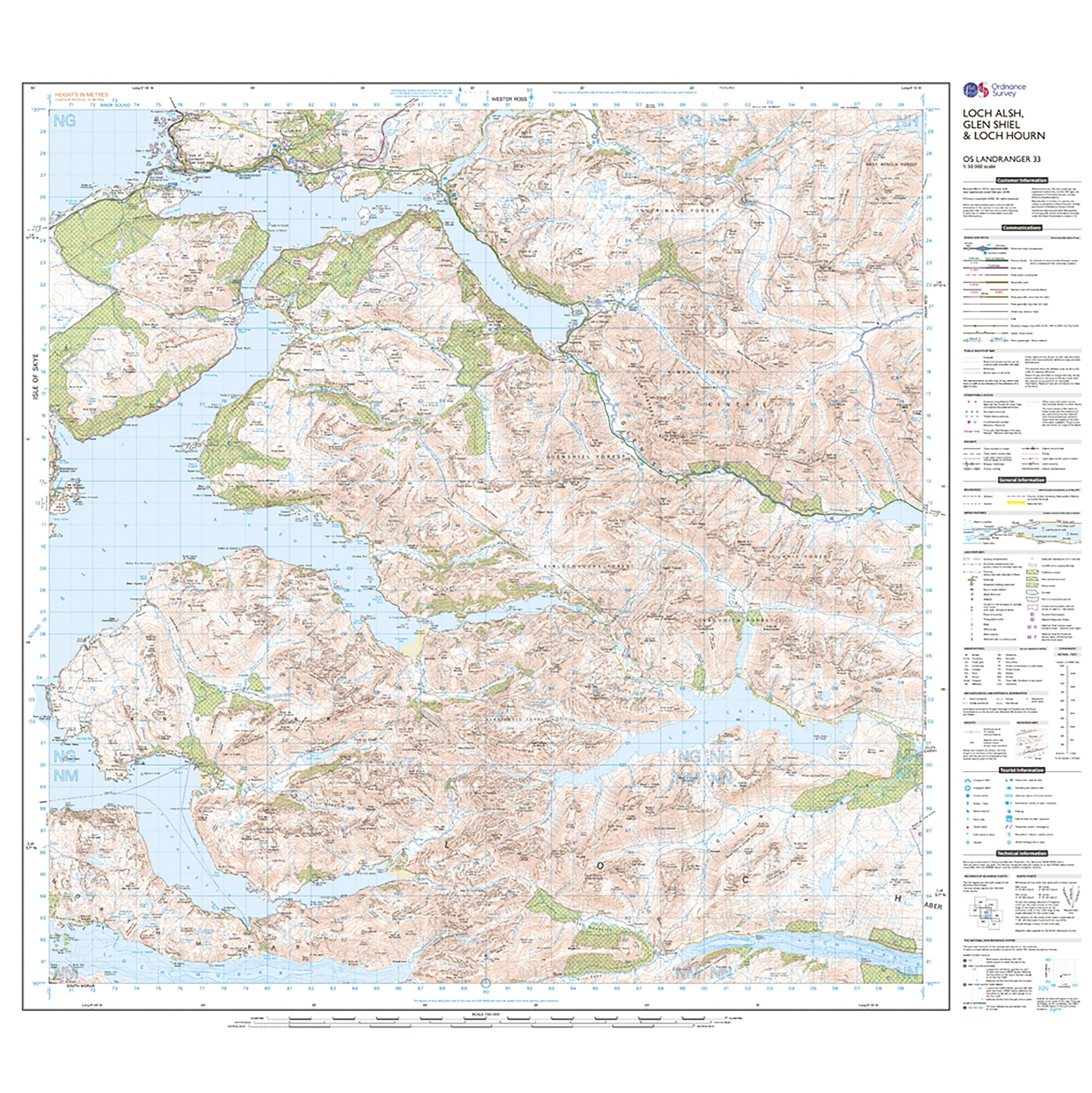 Landranger Active 33 Loch Alsh, Glen Shiel & Loch Hourn Map With Digital Version - Image 3