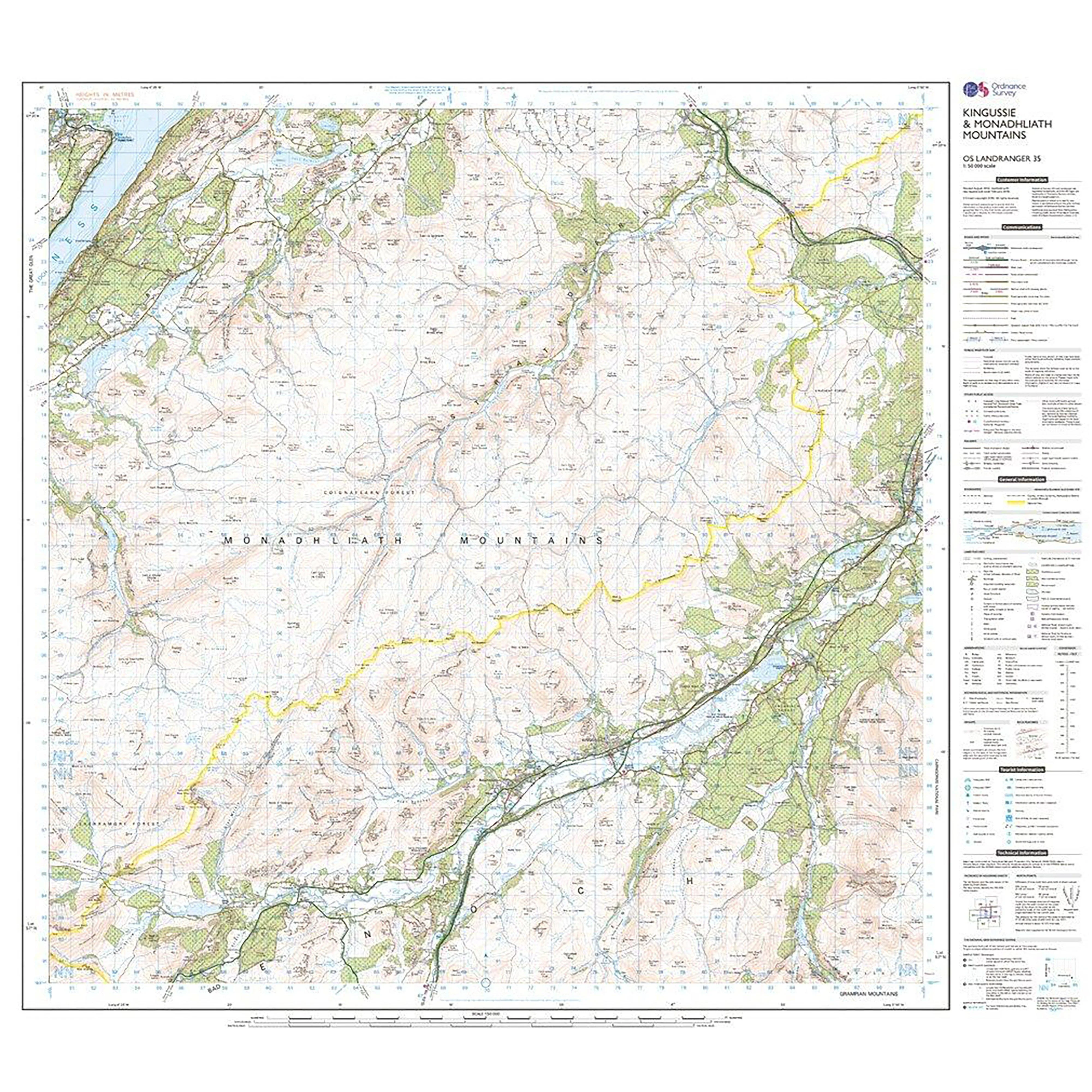 Landranger Active 35 Kingussie & Monadhliath Mountains Map With Digital Version - Image 3