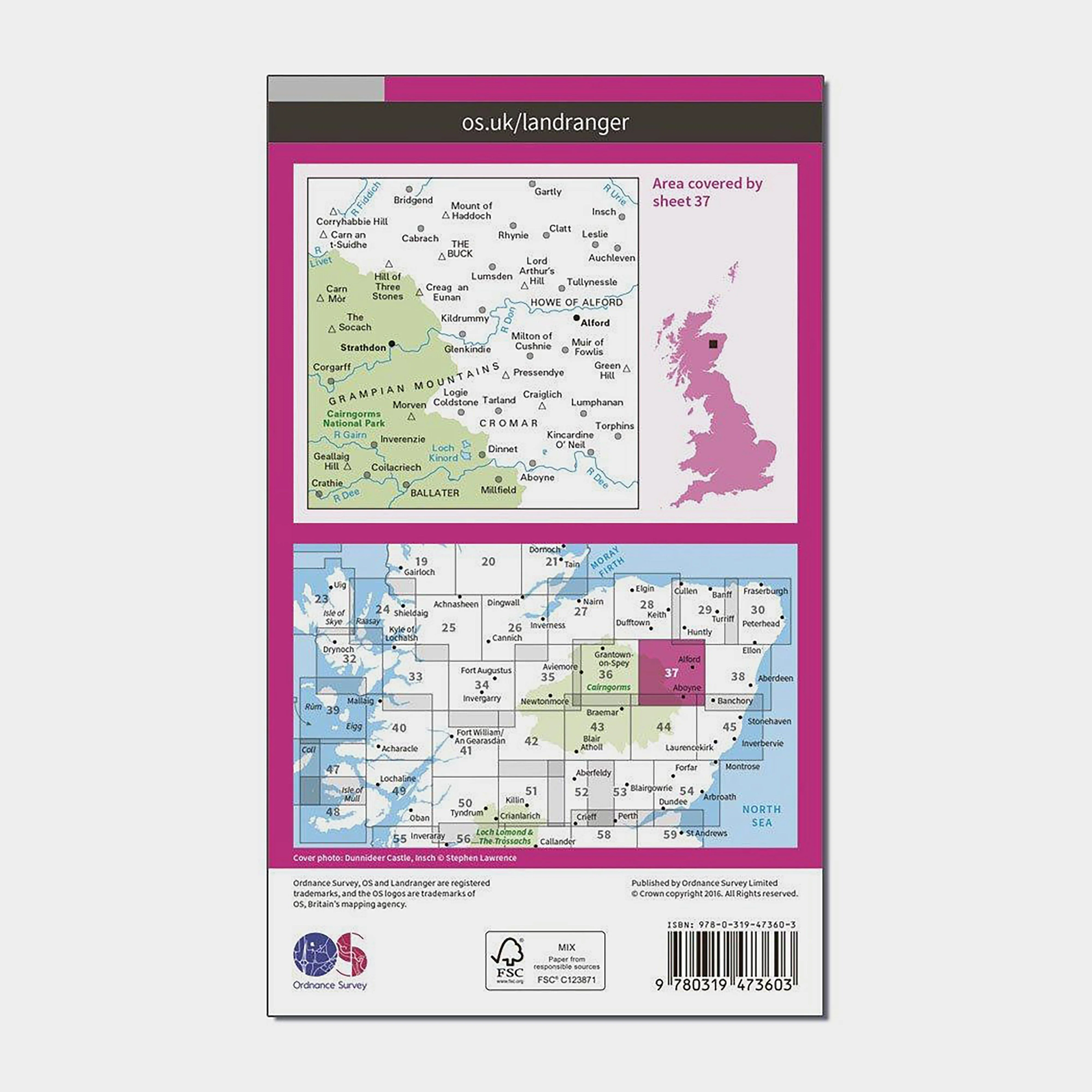 Landranger Active 37 Strathdon & Alford Map with Digital Version - Image 2