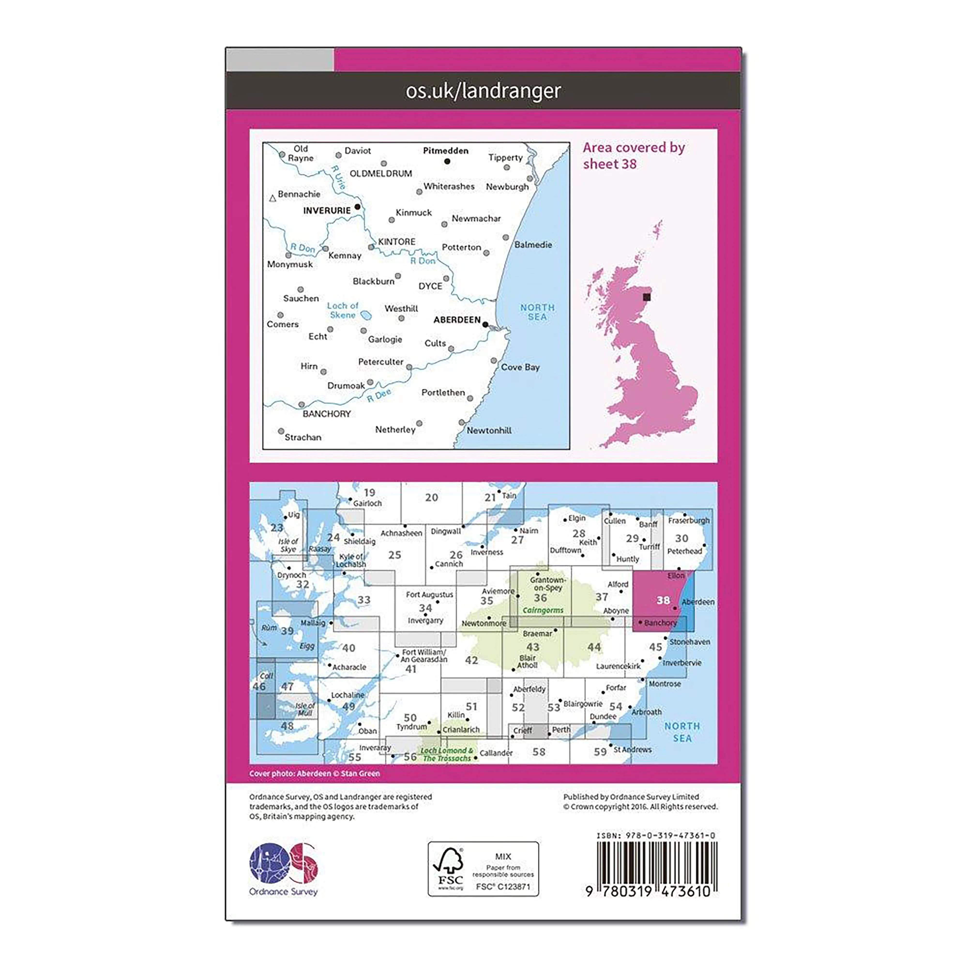 Landranger Active 38 Aberdeen, Inverurie & Pitmedden Map With Digital Version - Image 2