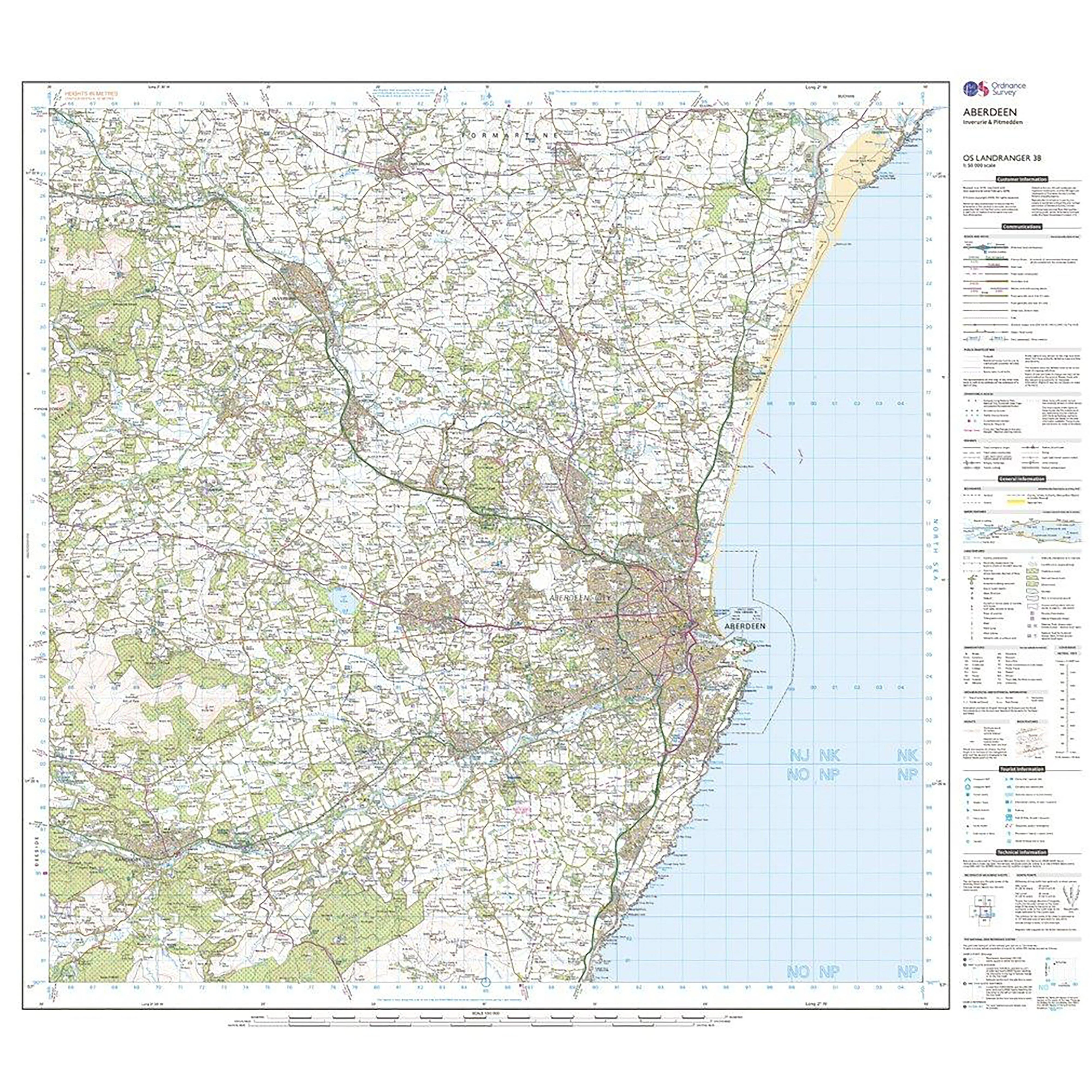 Landranger Active 38 Aberdeen, Inverurie & Pitmedden Map With Digital Version - Image 3