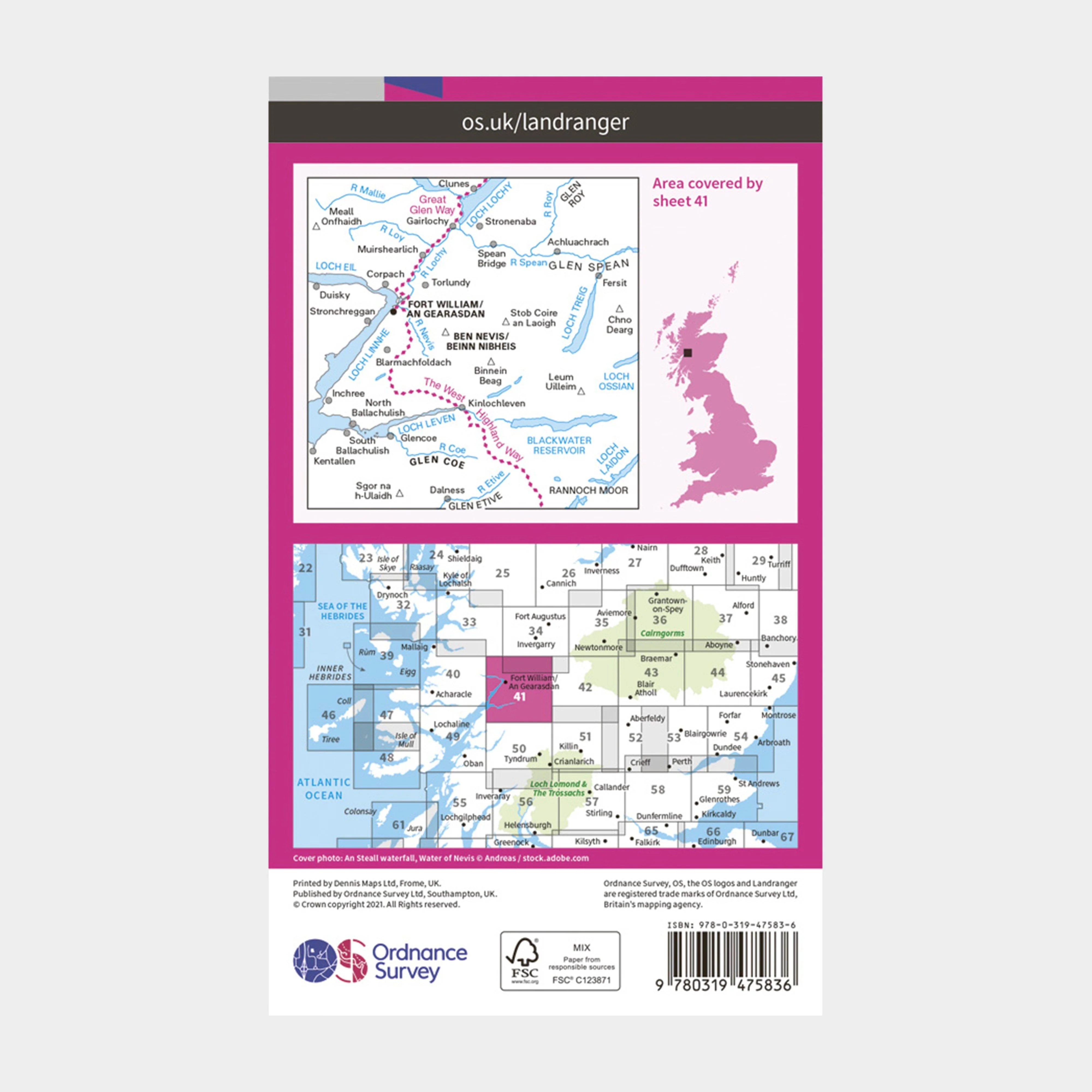 Landranger Active 41 Ben Nevis, Fort William & Glen Coe Map With Digital Version - Image 2