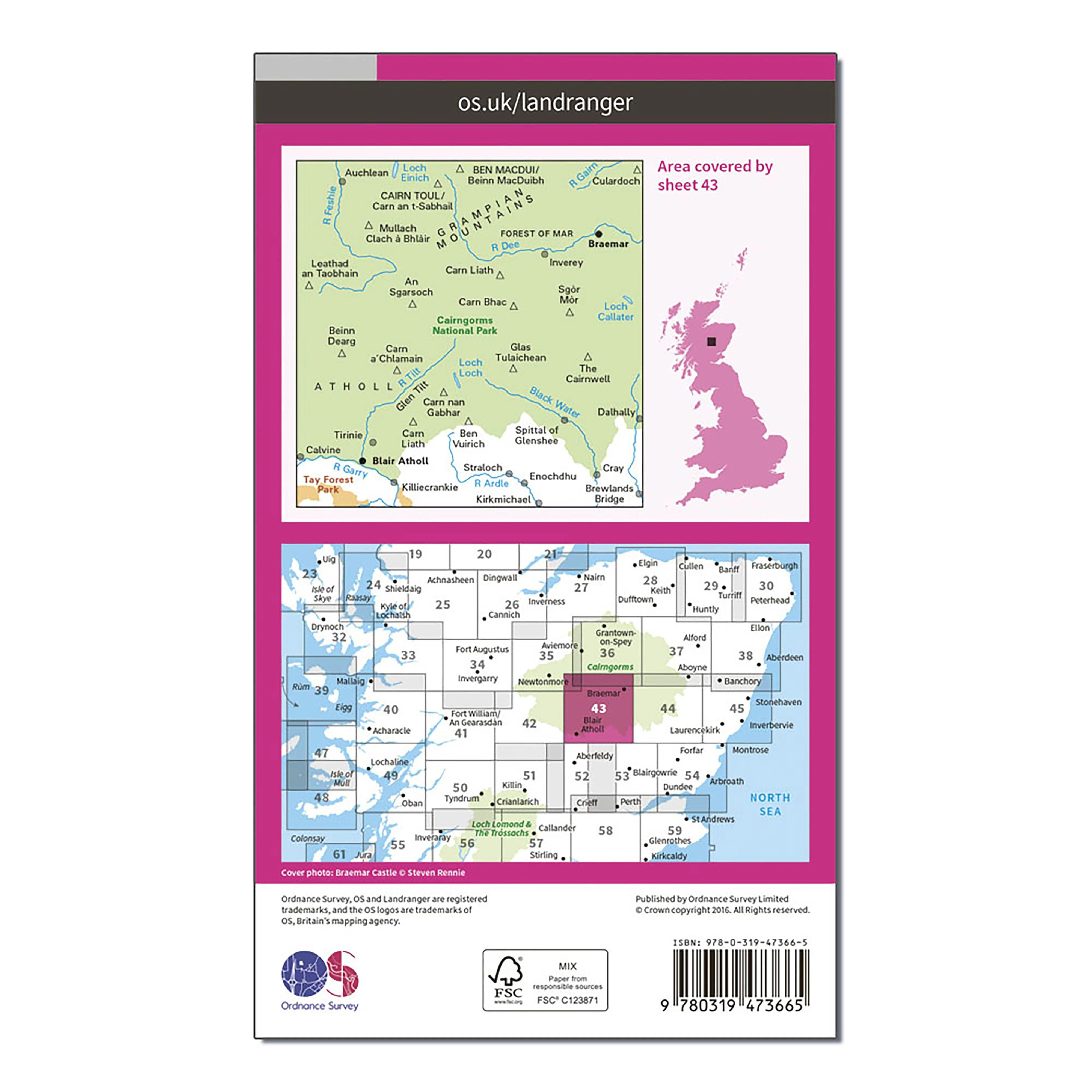 Landranger Active 43 Braemar & Blair Atholl Map With Digital Version - Image 2