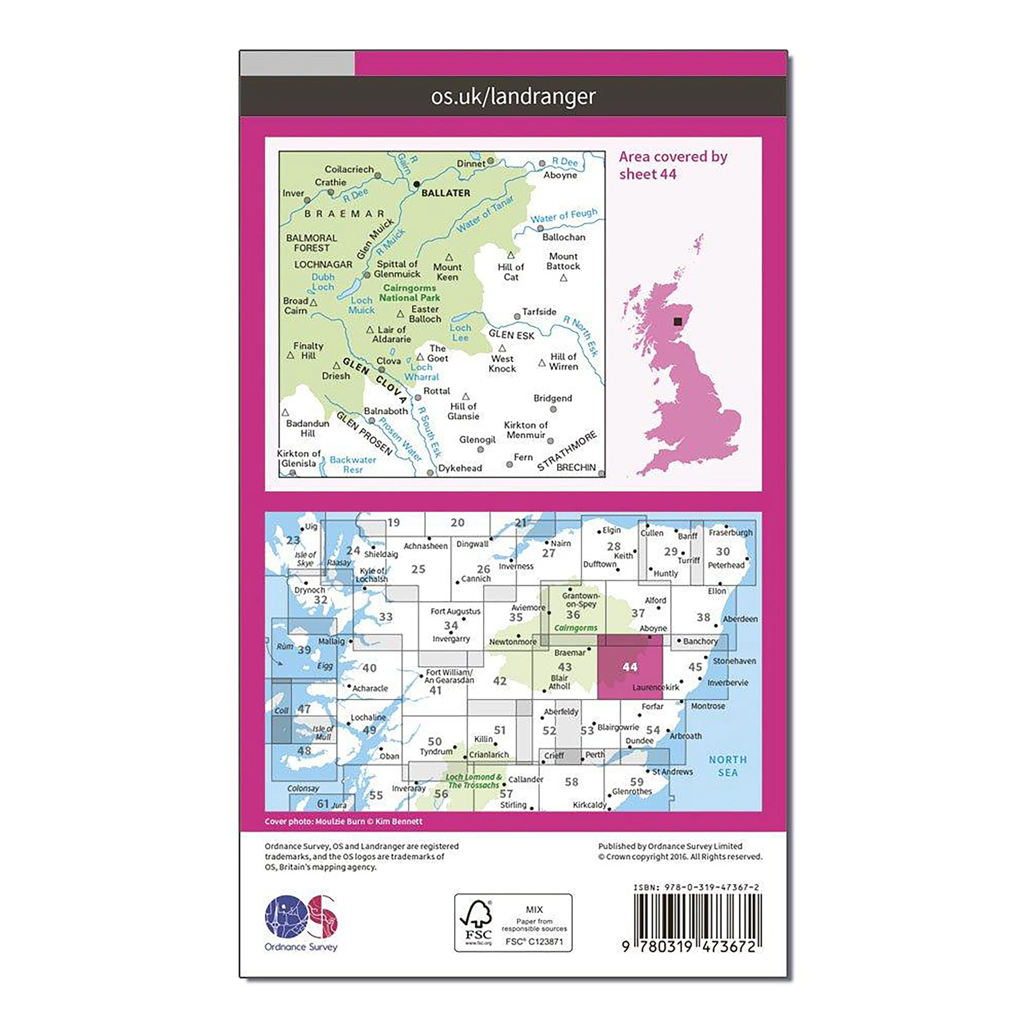 Landranger Active 44 Ballater & Glen Clova Map With Digital Version - Image 2