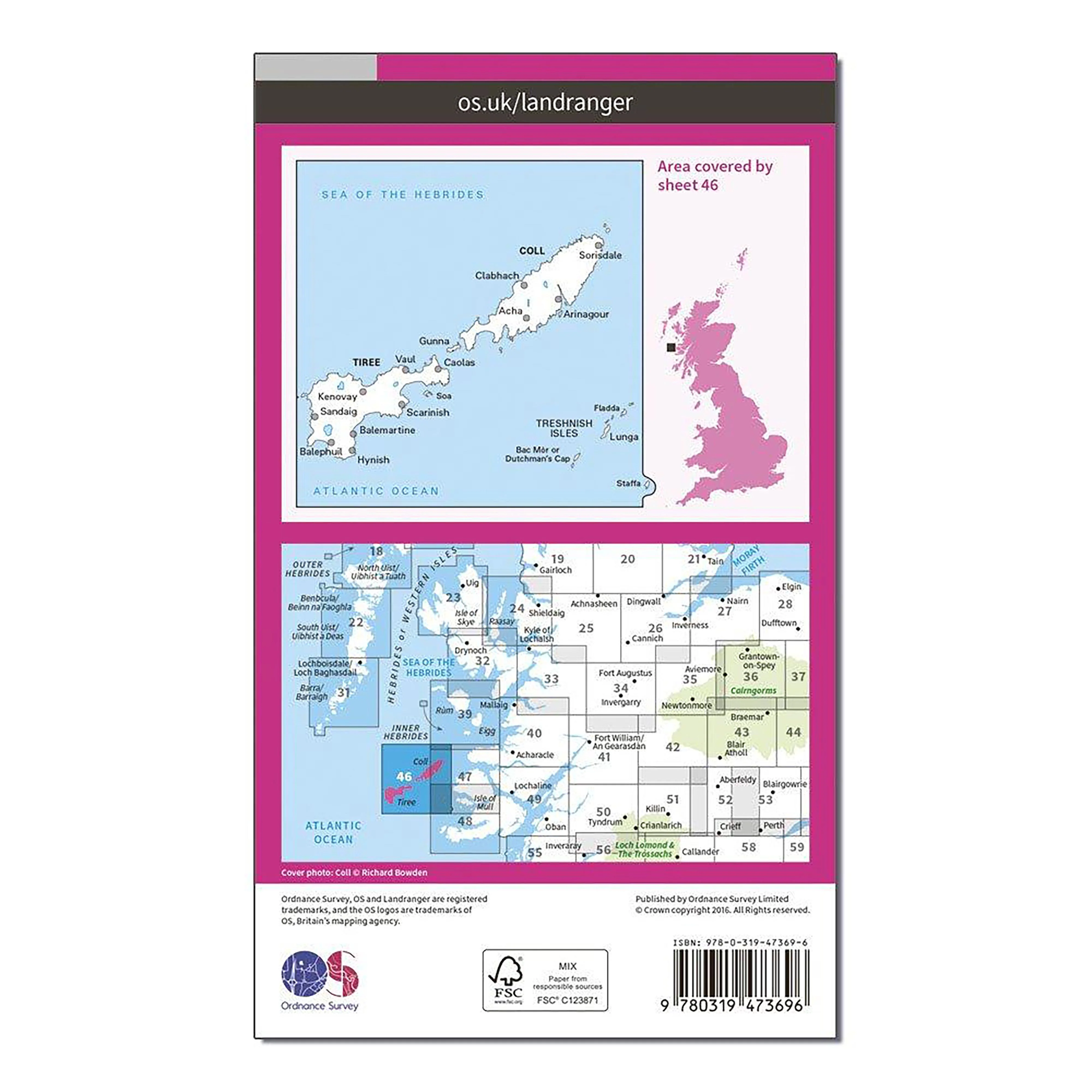 Landranger Active 46 Coll & Tiree Map With Digital Version - Image 2