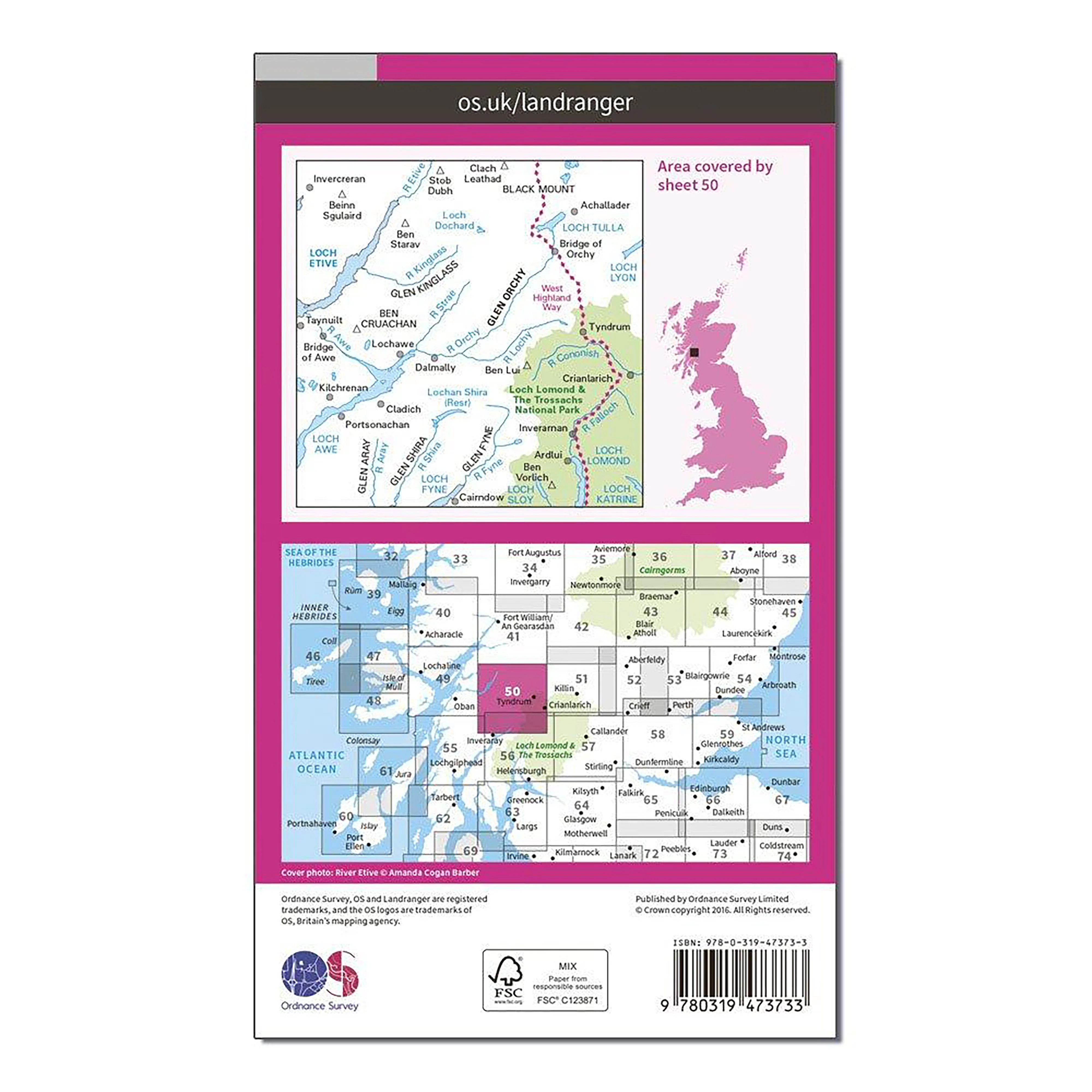 Landranger Active 50 Glen Orchy & Loch Etive Map With Digital Version - Image 2
