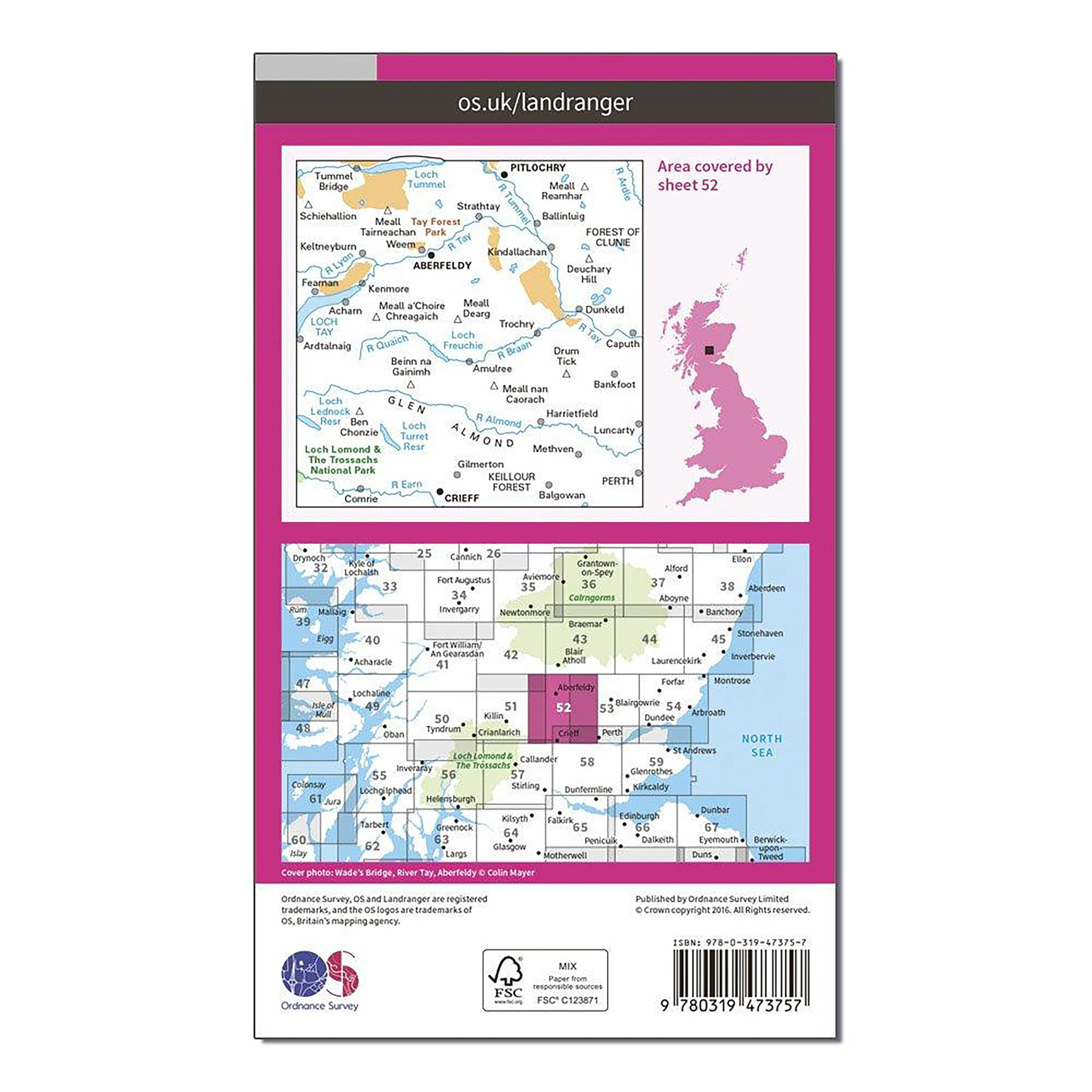 Landranger Active 52 Pitlochry & Crieff Map With Digital Version - Image 2