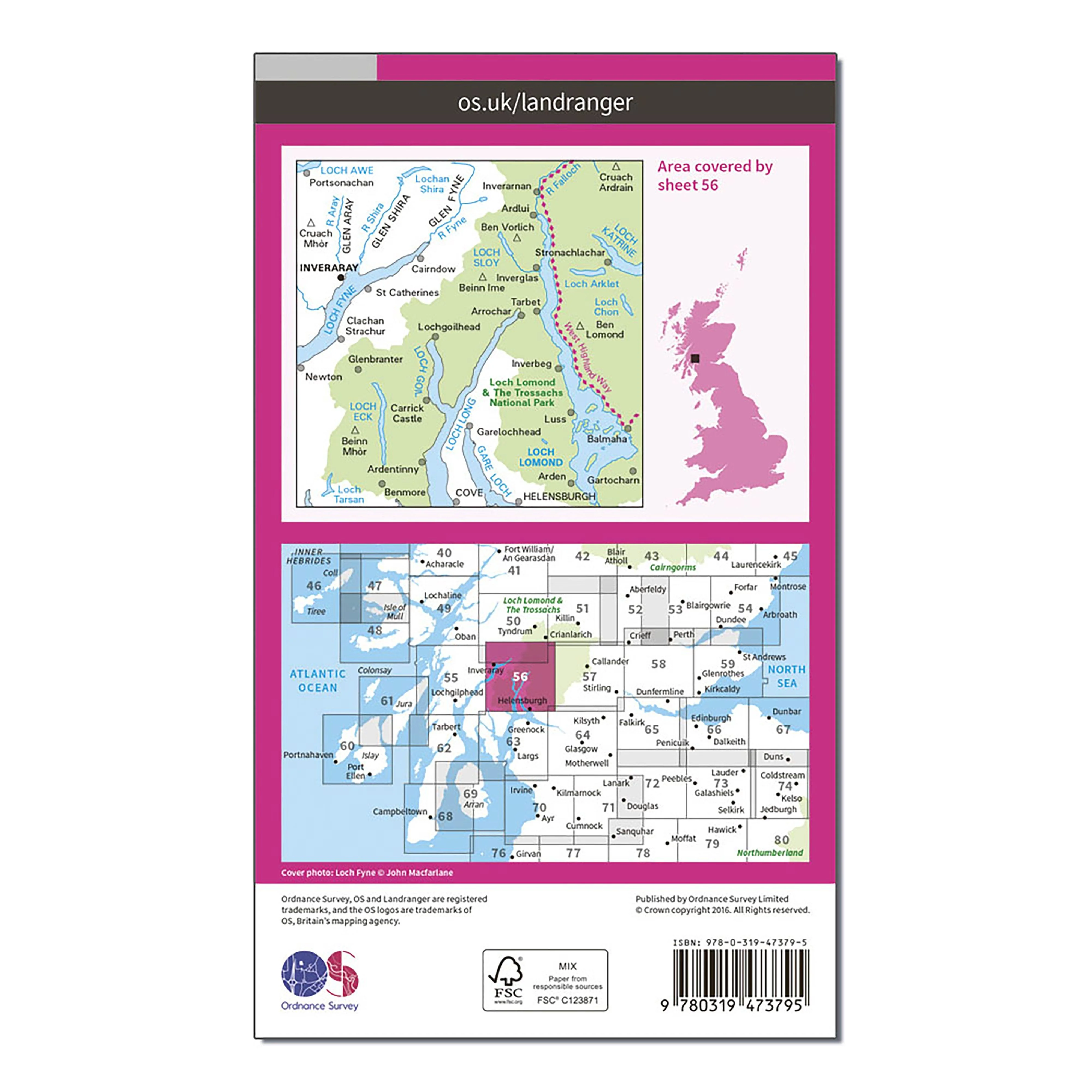 Landranger Active 56 Loch Lomond & Inveraray Map With Digital Version - Image 2