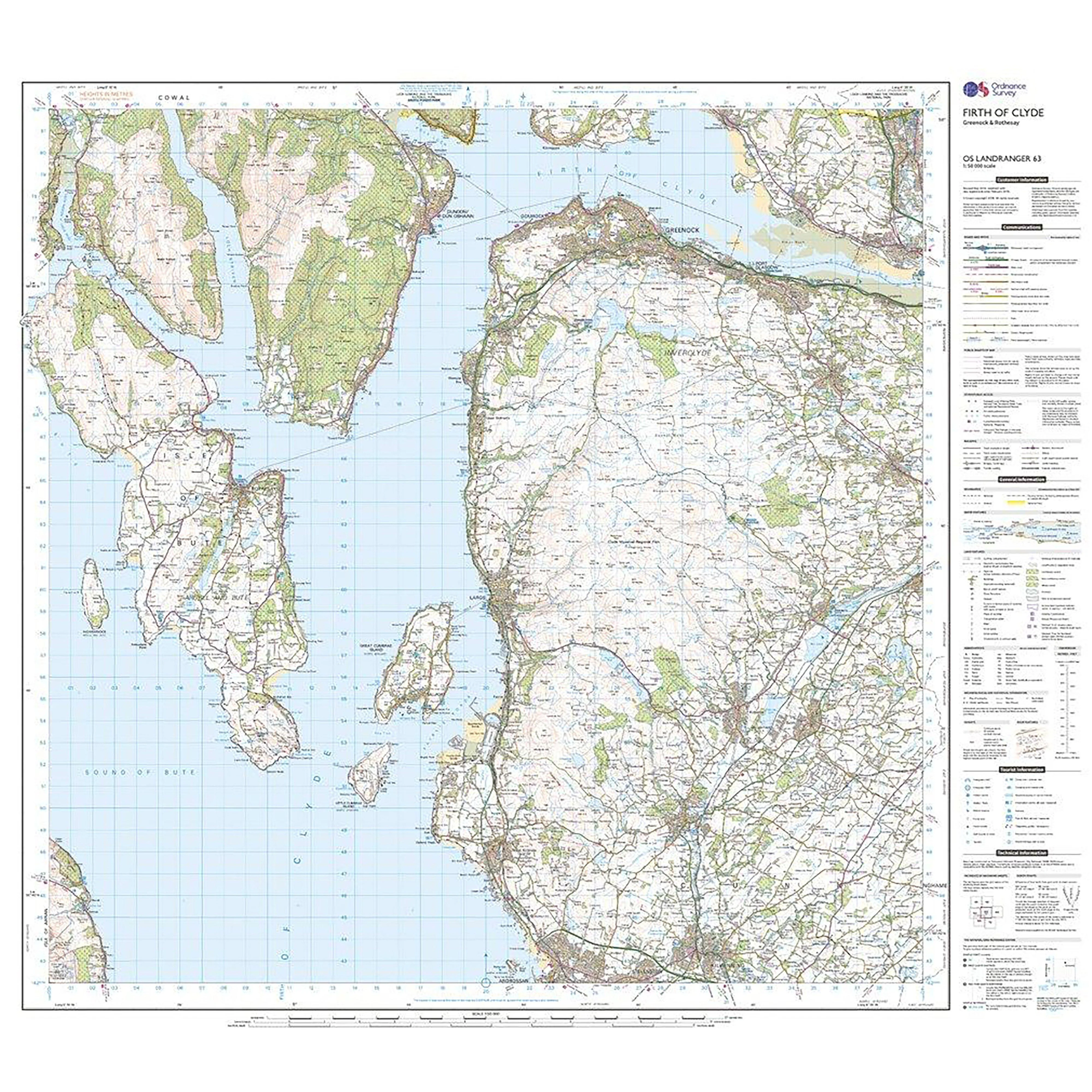 Landranger Active 63 Firth of Clyde, Greenock & Rothesay Map With Digital Version - Image 3