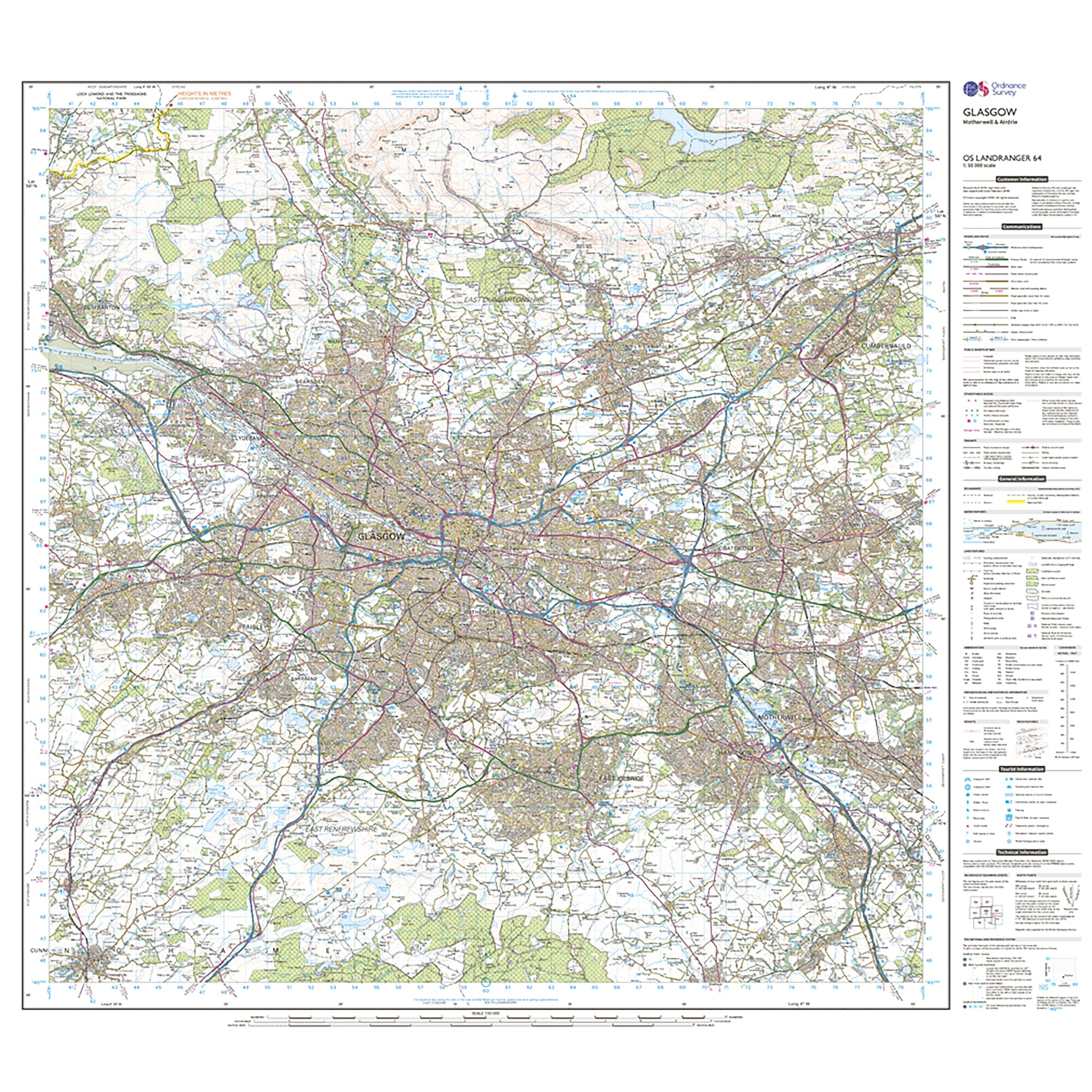 Landranger Active 64 Glasgow, Motherwell & Airdrie Map With Digital Version - Image 3