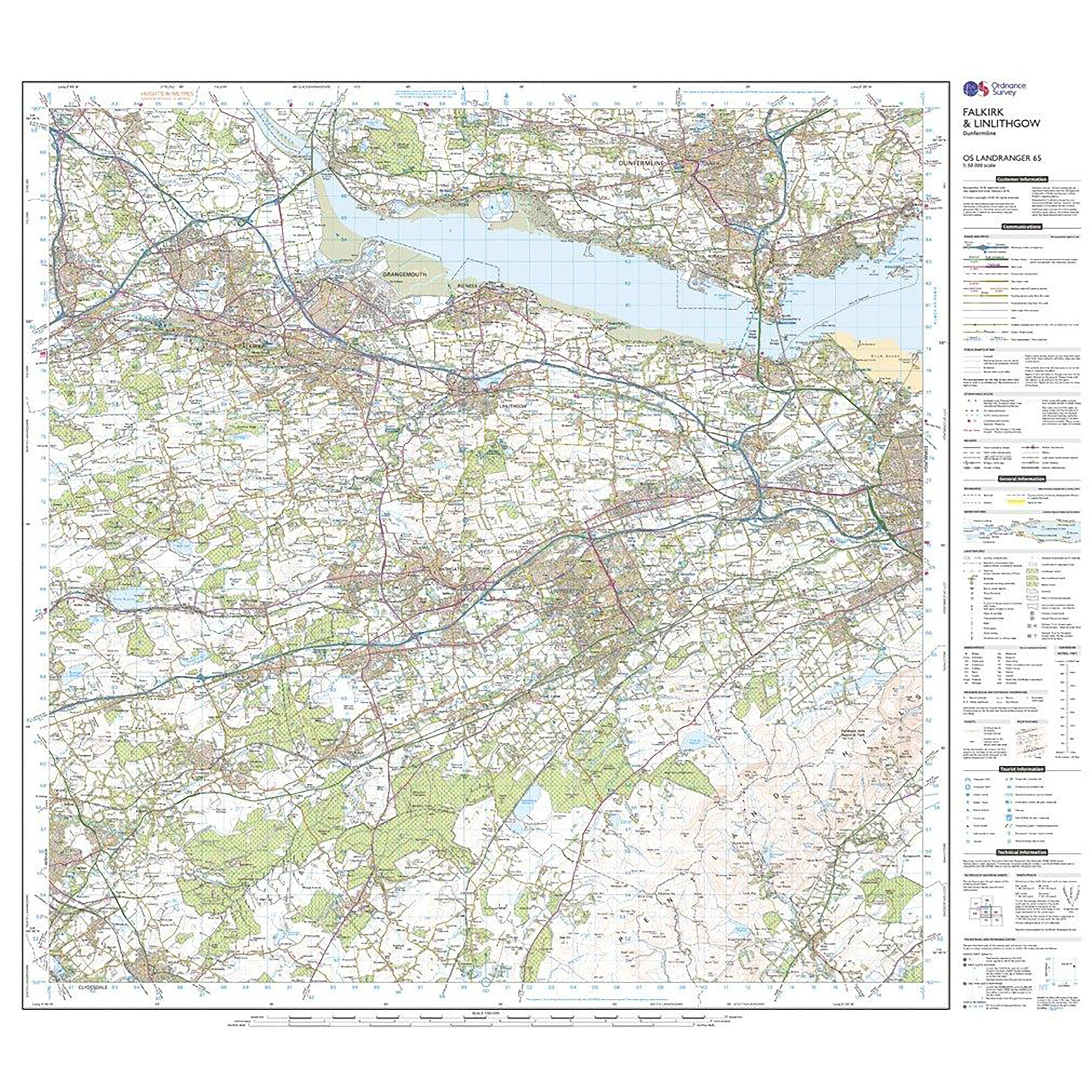 Landranger Active 65 Falkirk & Linlithgow, Dunfermline Map With Digital Version - Image 3