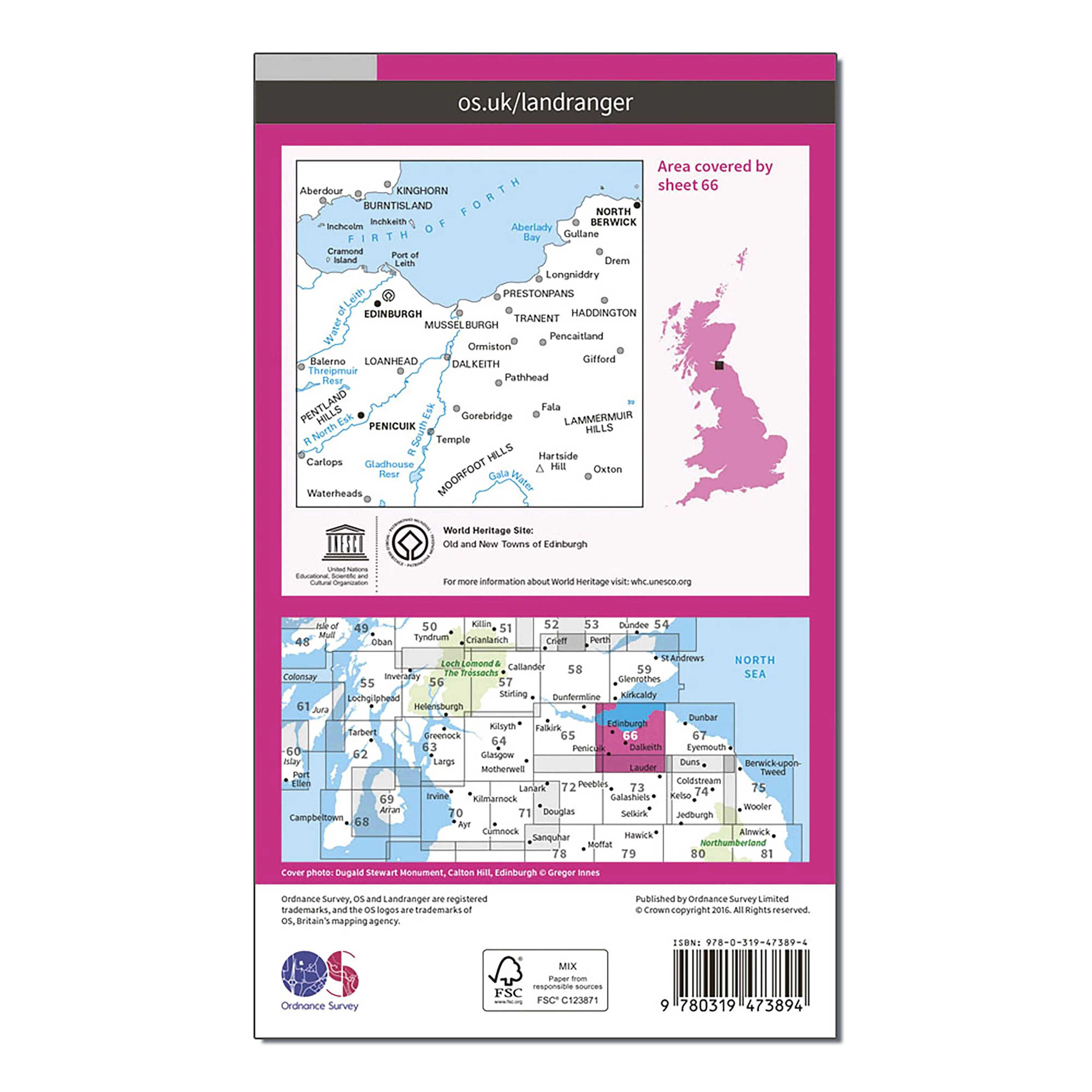 Landranger Active 66 Edinburgh Penicuik  North Berwick Map With Digital Version - Image 2