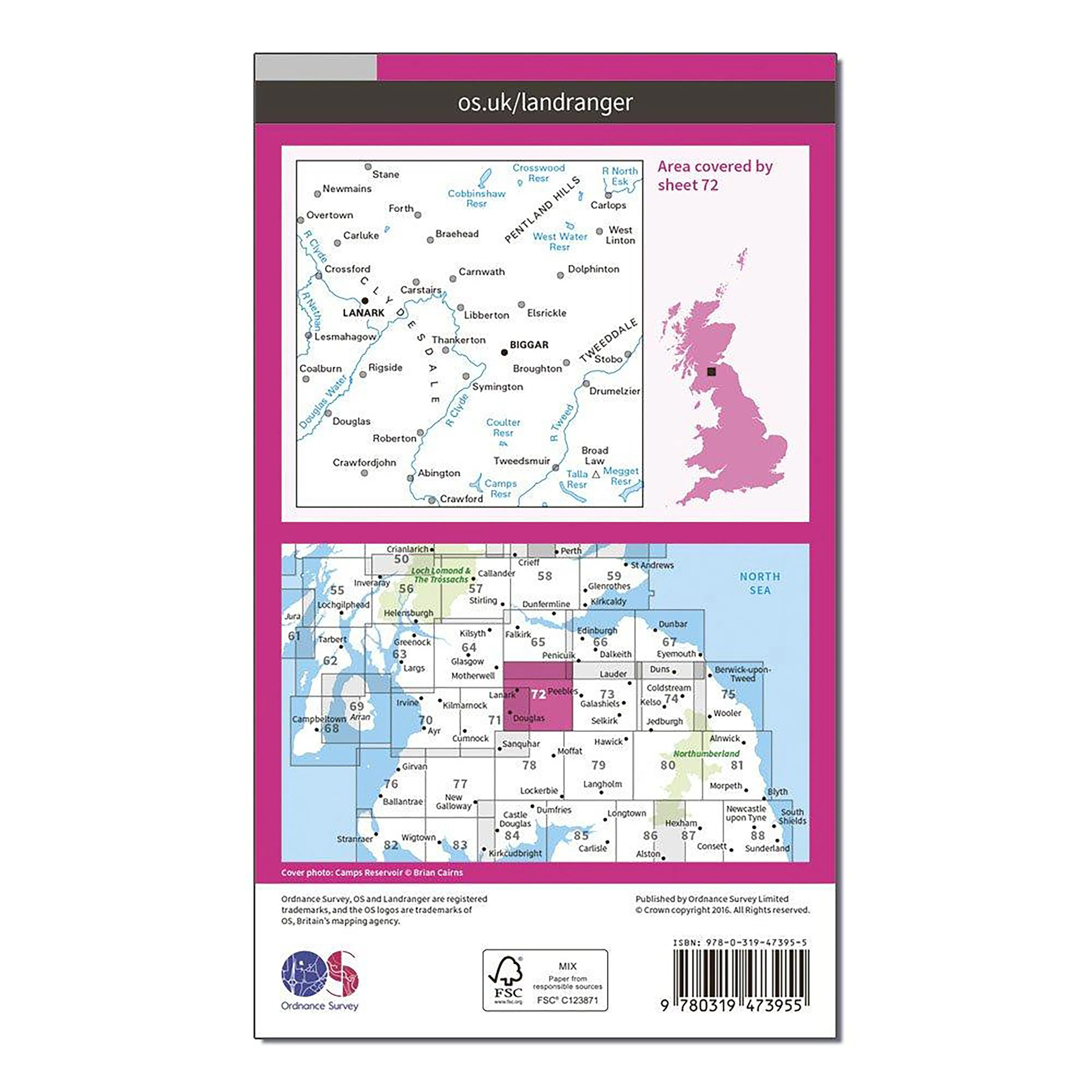 Landranger Active 72 Upper Clyde Valley, Biggar & Lanark Map With Digital Version - Image 2