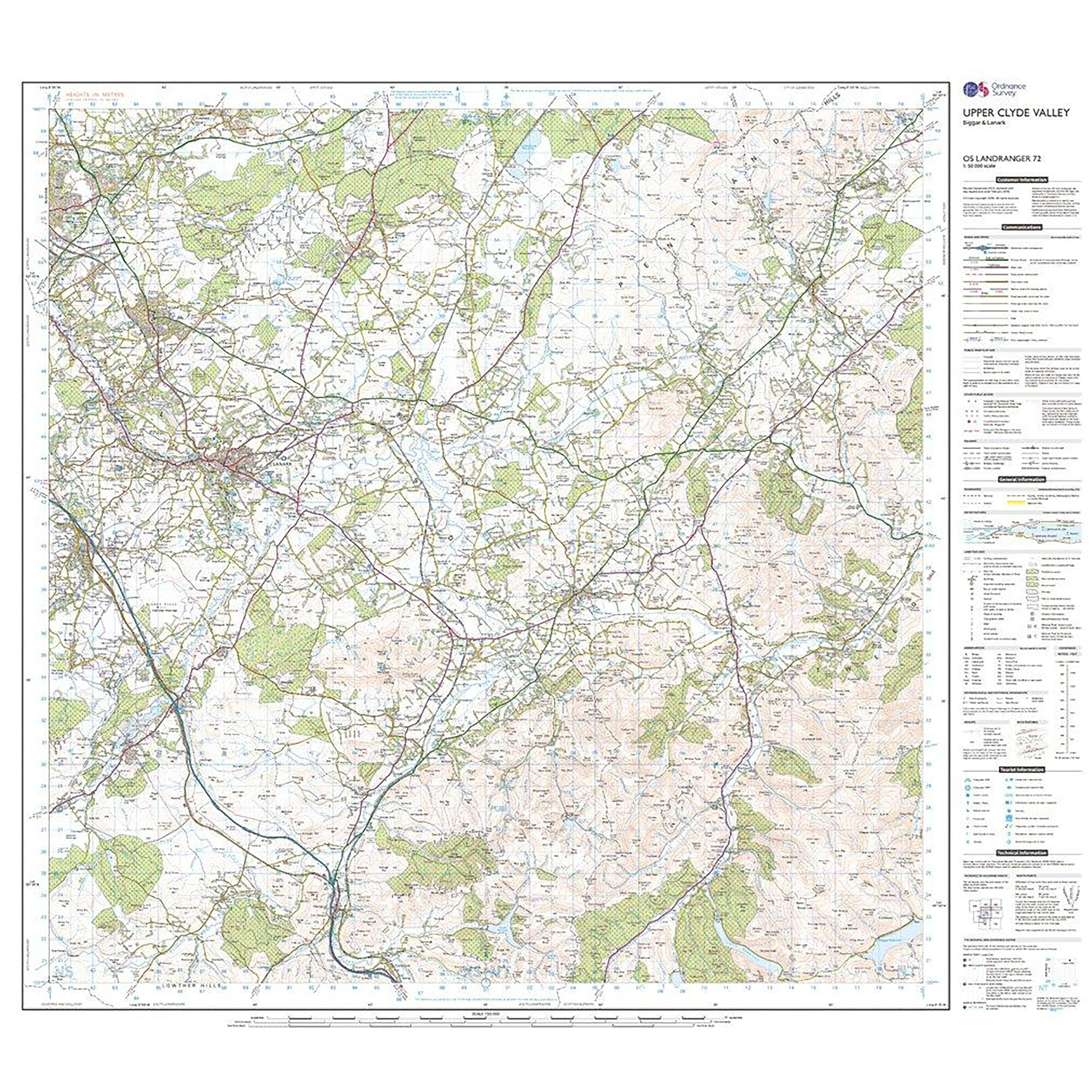 Landranger Active 72 Upper Clyde Valley, Biggar & Lanark Map With Digital Version - Image 3