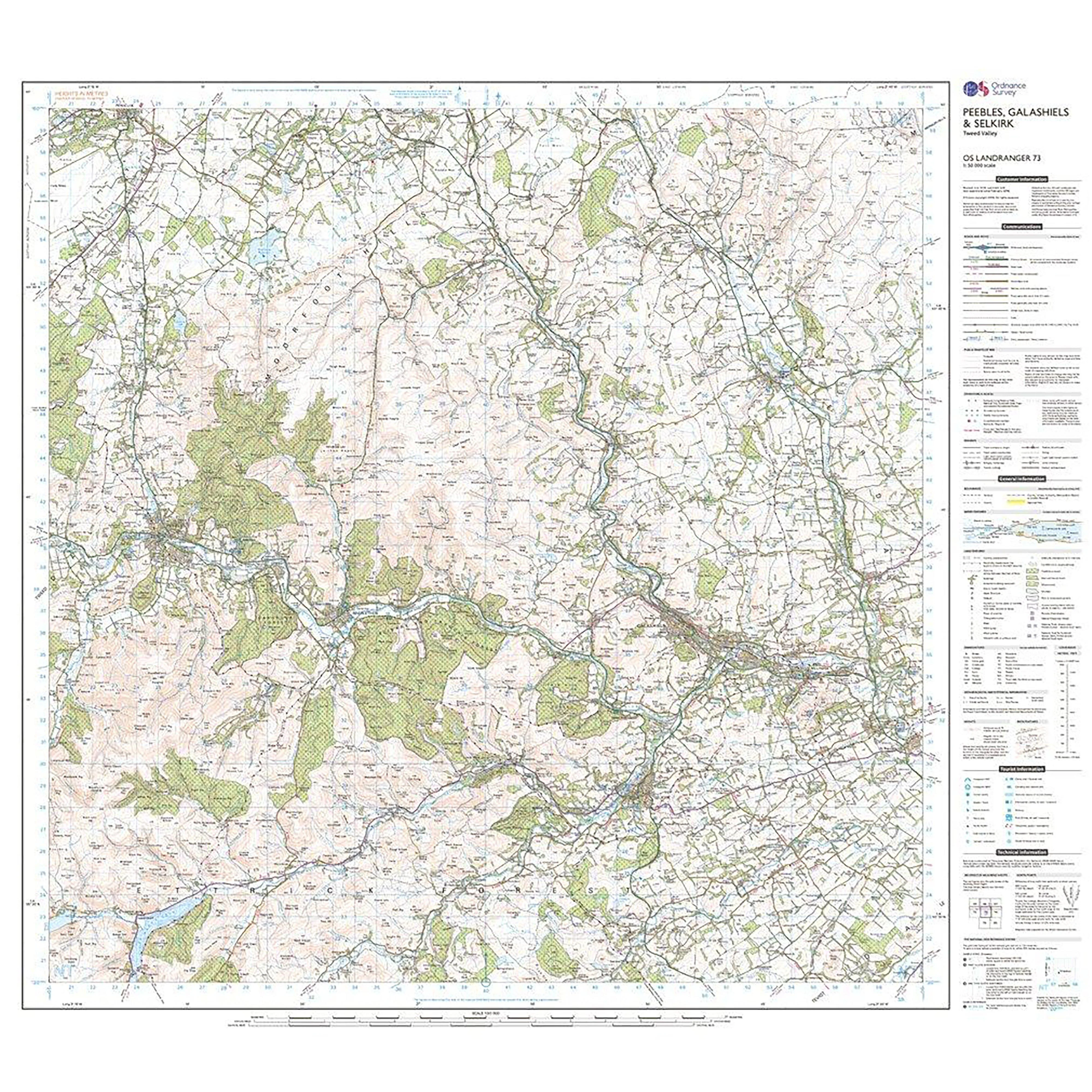 Landranger Active 73 Peebles, Galashiels & Selkirk, Tweed Valley Map With Digital Version - Image 3