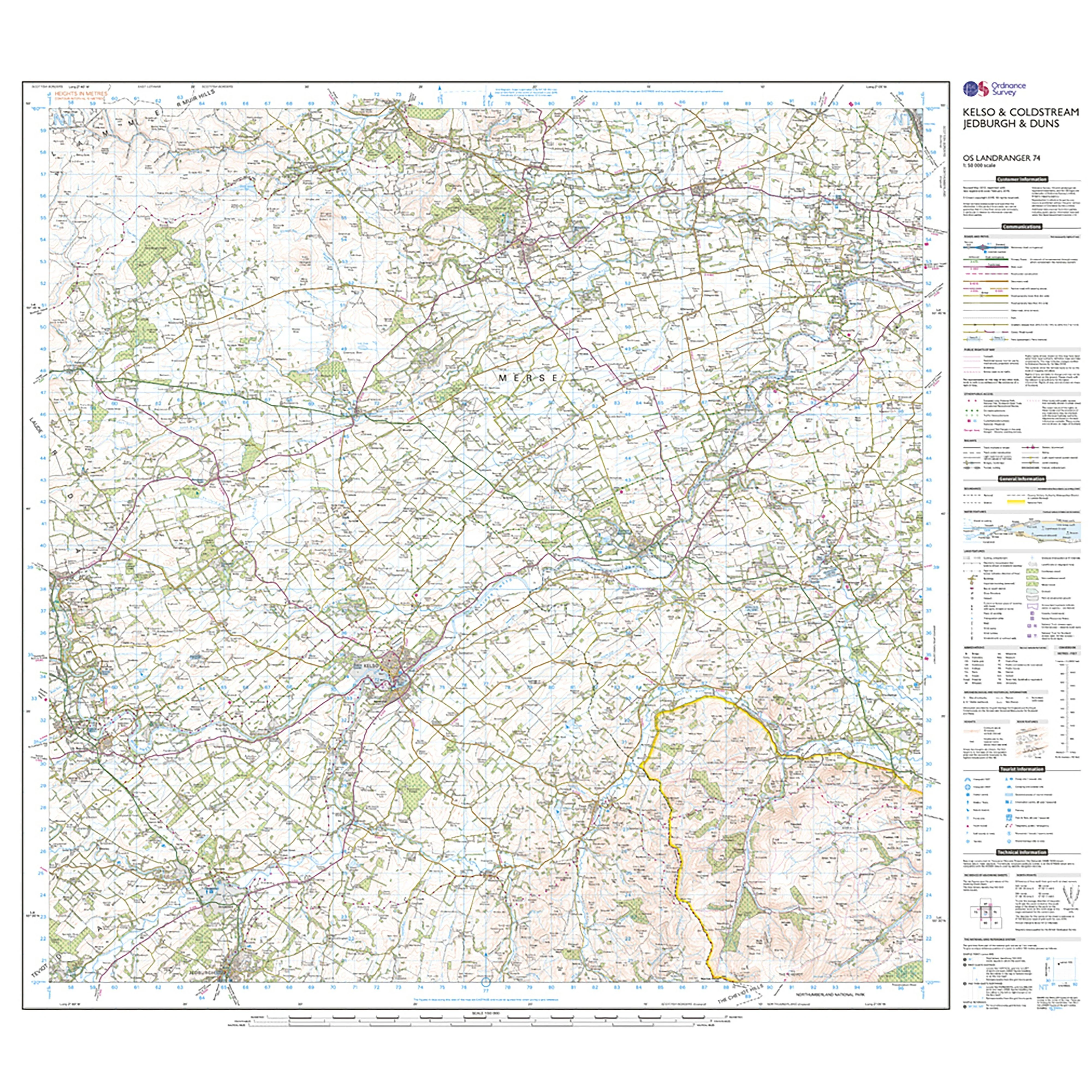 Landranger Active 74 Kelso  Coldstream Jedburgh  Duns Map With Digital Version - Image 3