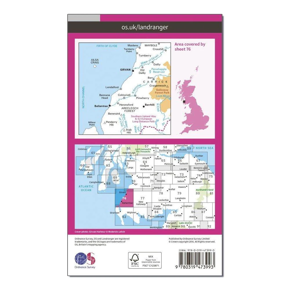 Landranger Active 76 Girvan, Ballantrae & Barrhill Map With Digital Version - Image 2