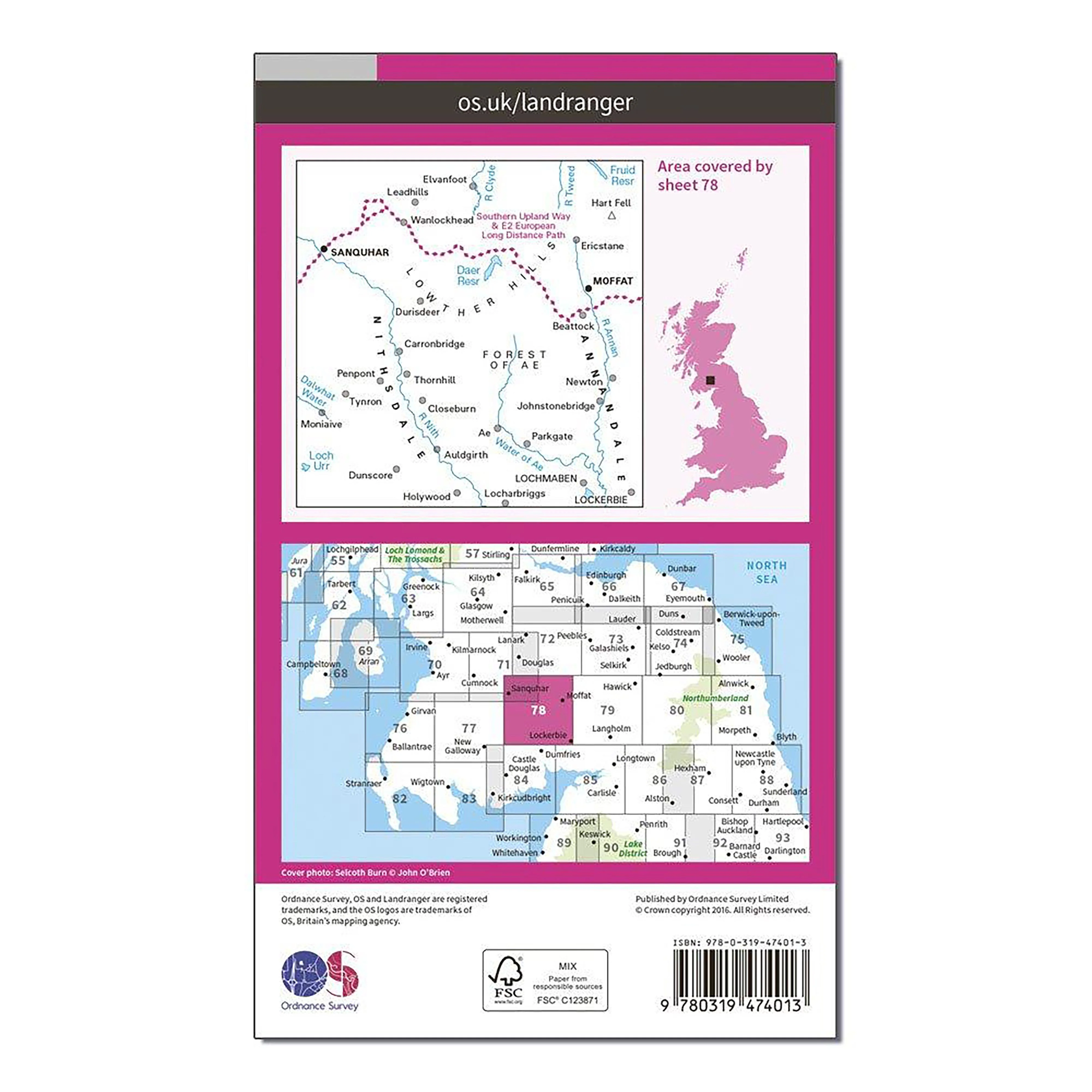 Landranger Active 78 Nithsdale & Annandale, Sanquhar & Moffat Map With Digital Version - Image 2