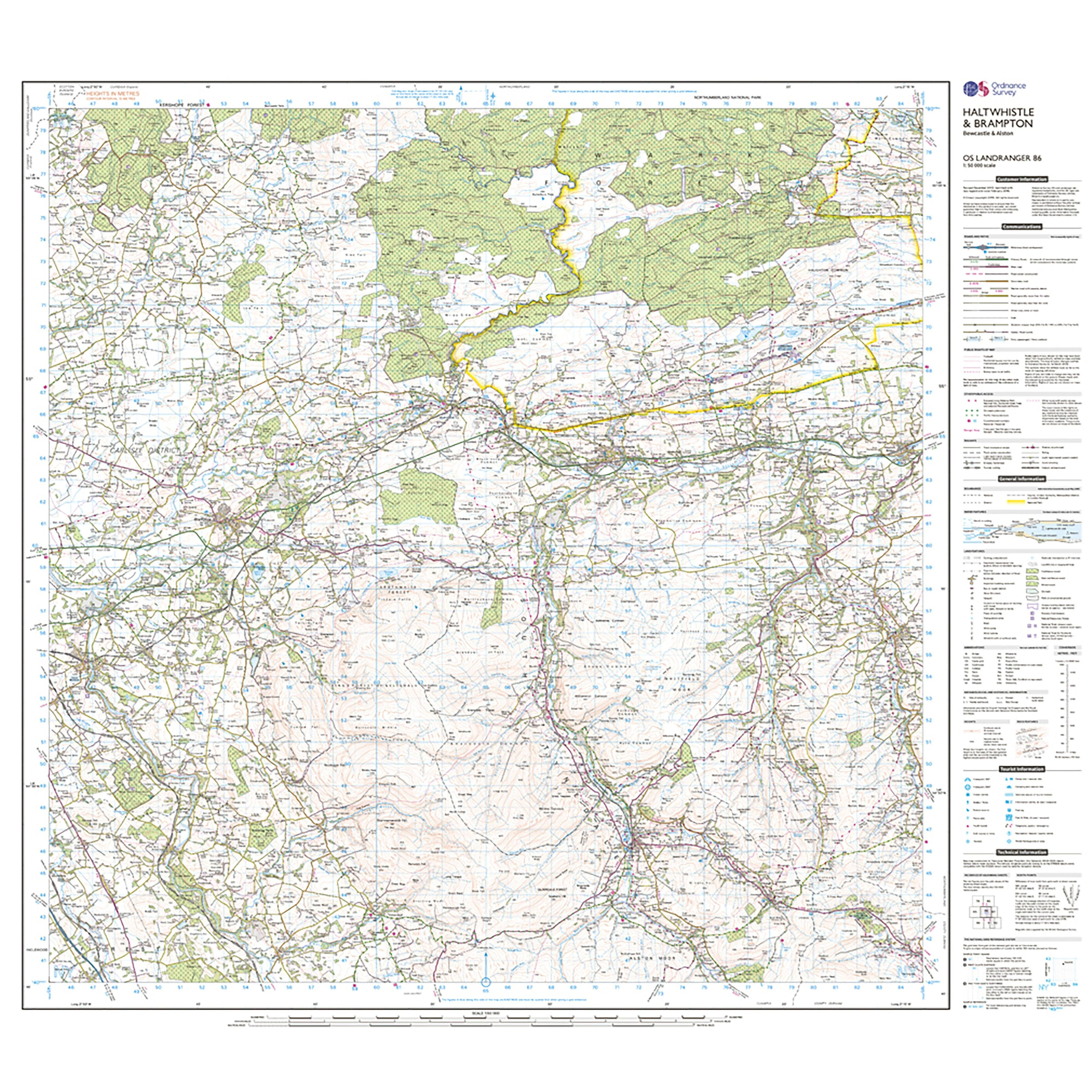 Landranger Active 86 Haltwhistle & Brampton, Bewcastle & Alston Map With Digital Version - Image 3