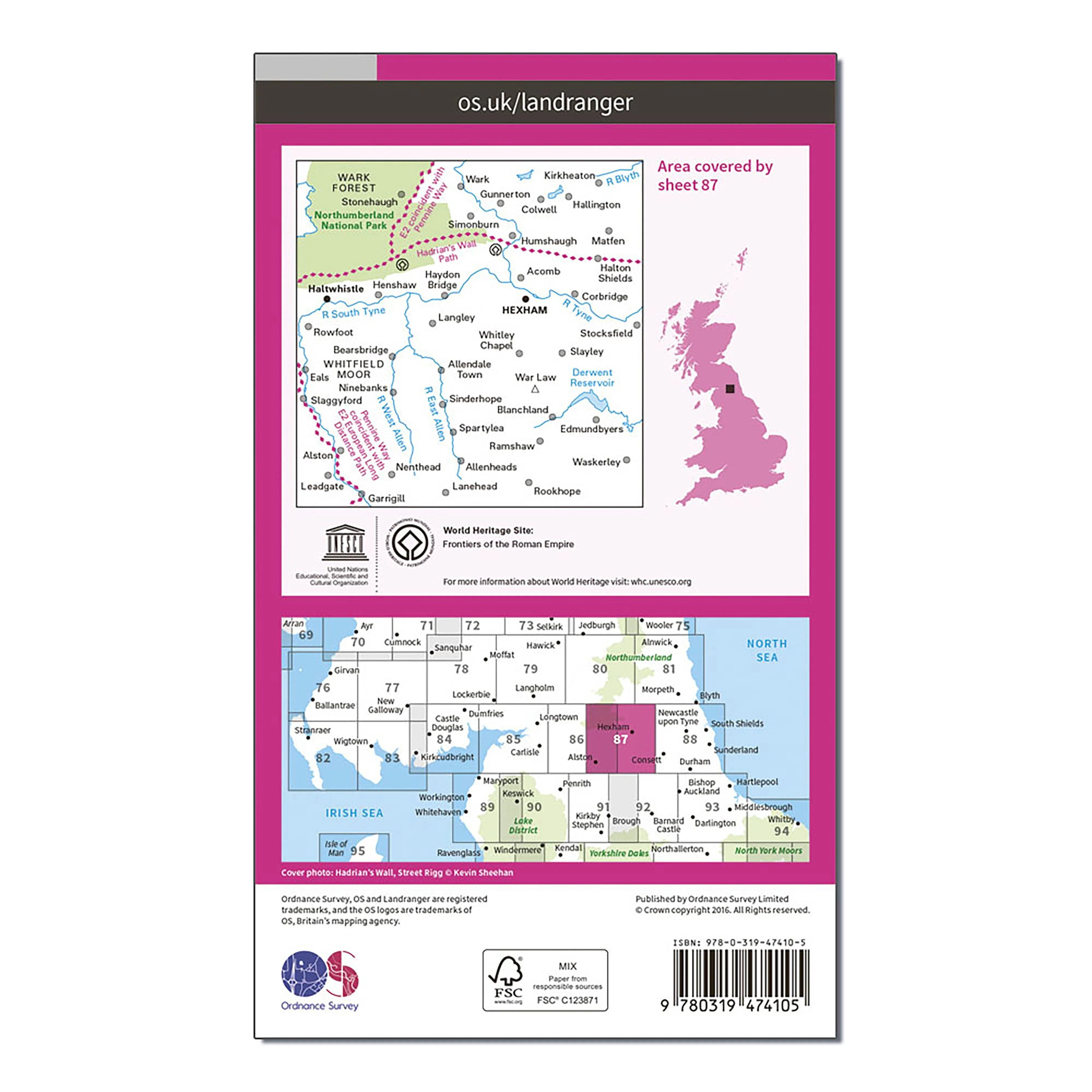 Landranger Active 87 Hexham  Haltwhistle Map With Digital Version - Image 2