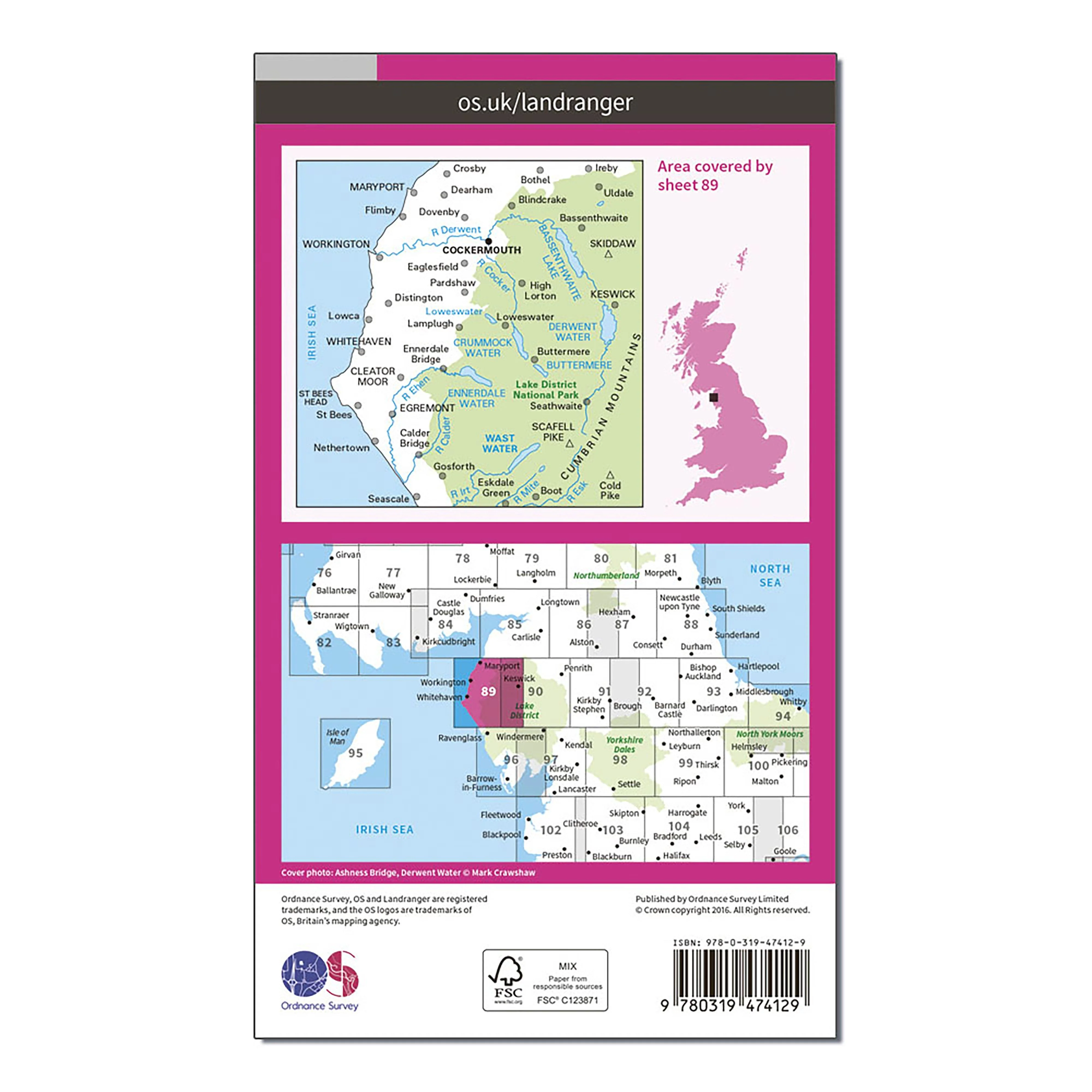 Landranger Active 89 West Cumbria, Cockermouth & Wast Water Map With Digital Version - Image 2
