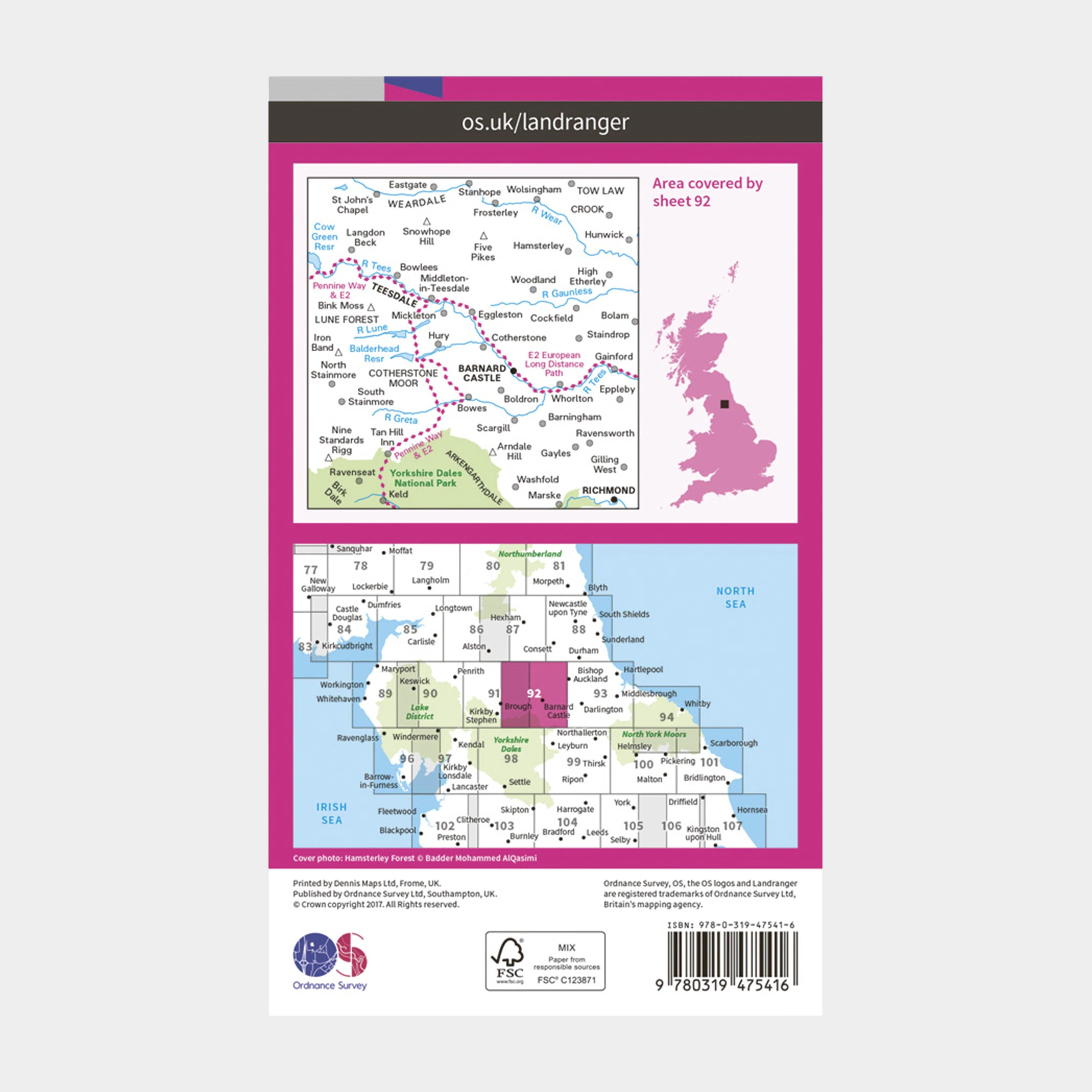 Landranger Active 92 Barnard Castle and surrounding area Map With Digital Version - Image 2