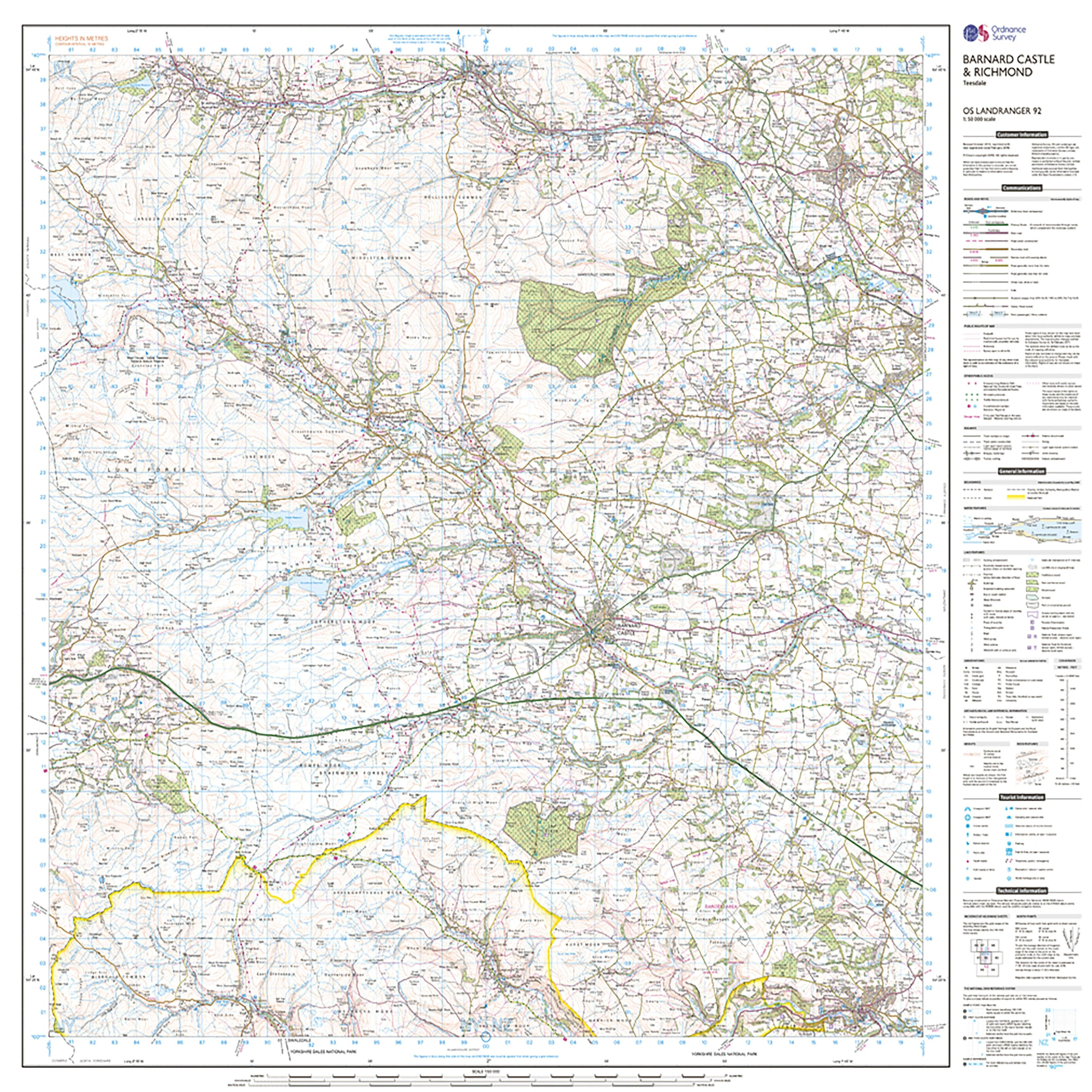 Landranger Active 92 Barnard Castle and surrounding area Map With Digital Version - Image 3
