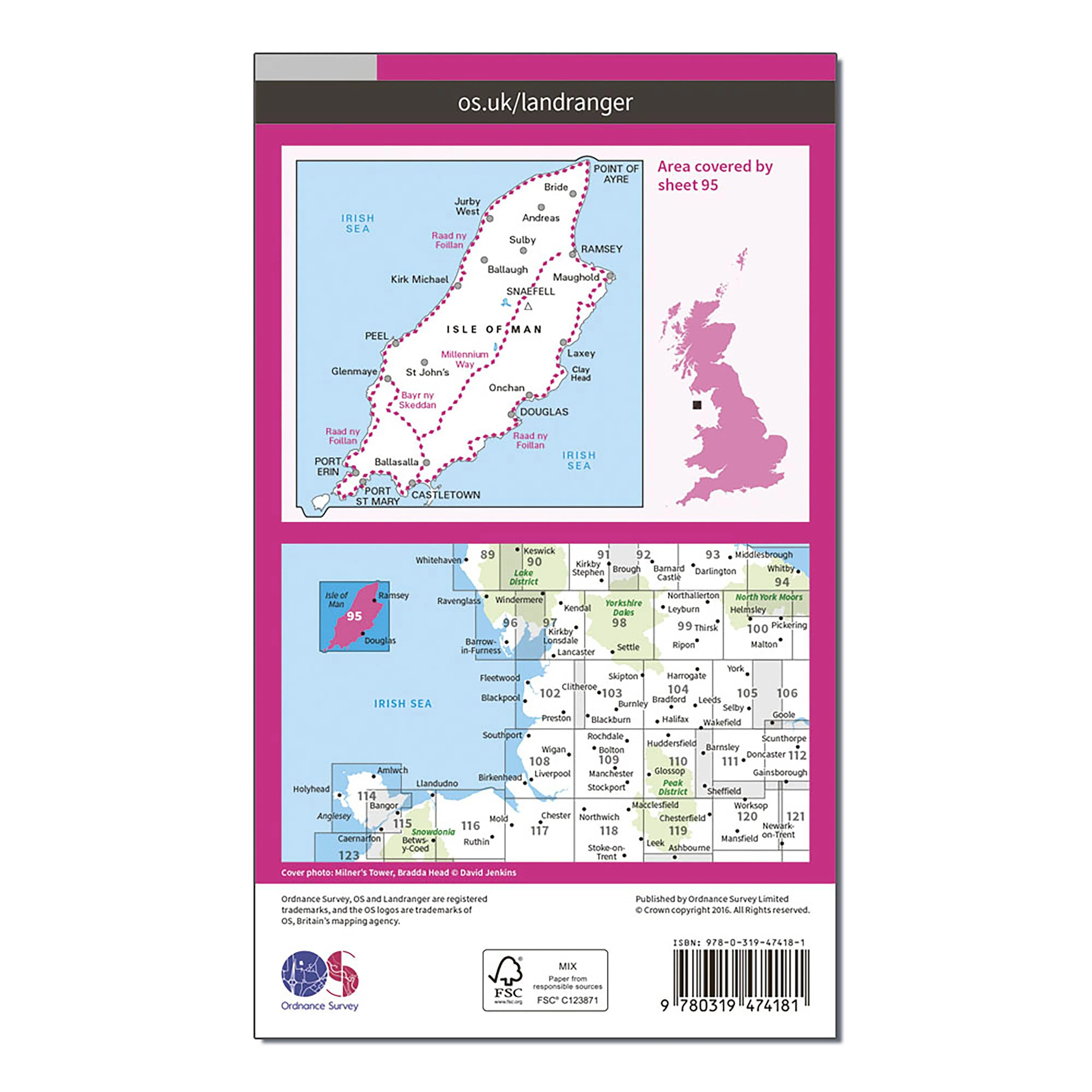 Landranger Active 95 Isle of Man Map With Digital Version - Image 2
