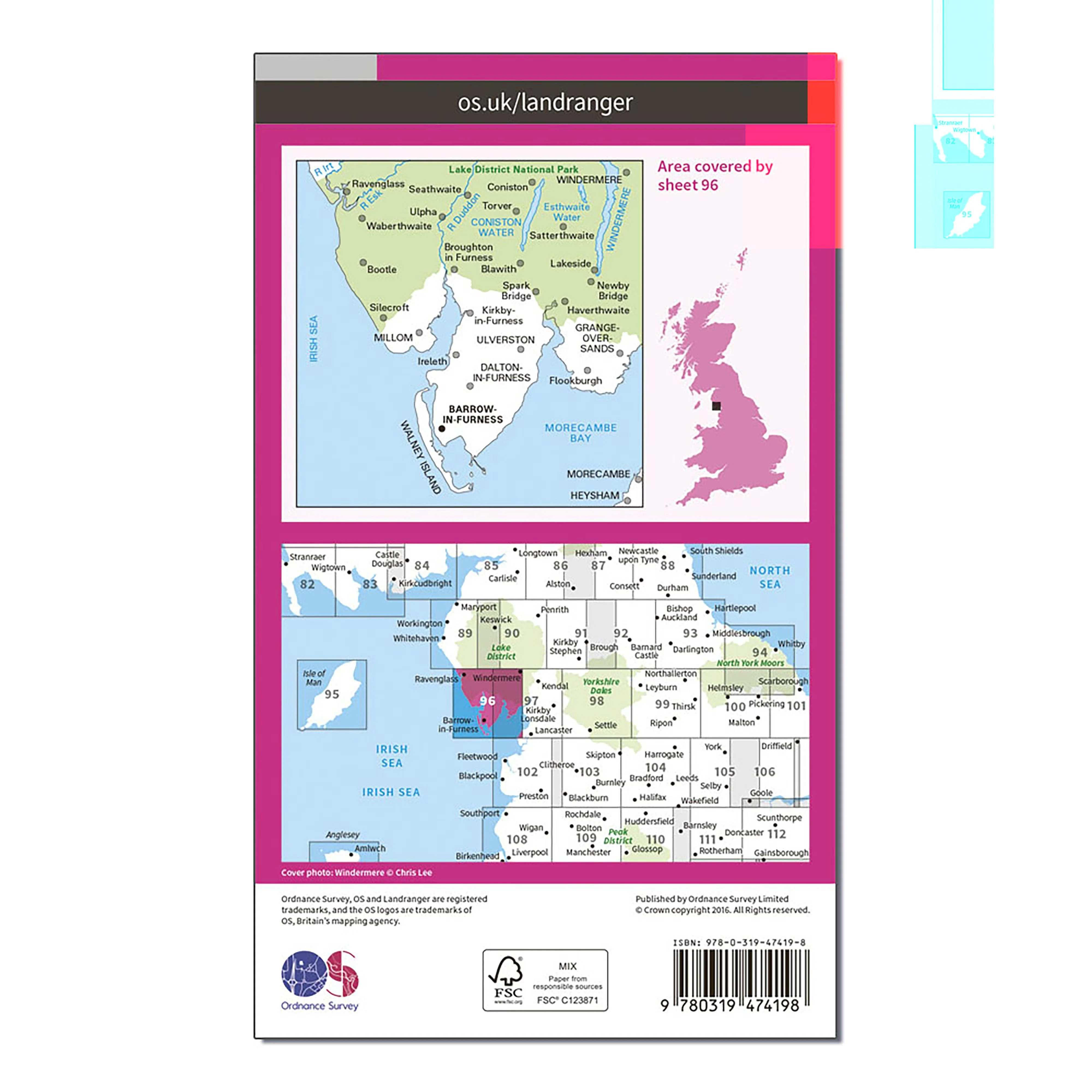 Landranger Active 96 Barrow-in-Furness & South Lakeland Map With Digital Version - Image 2