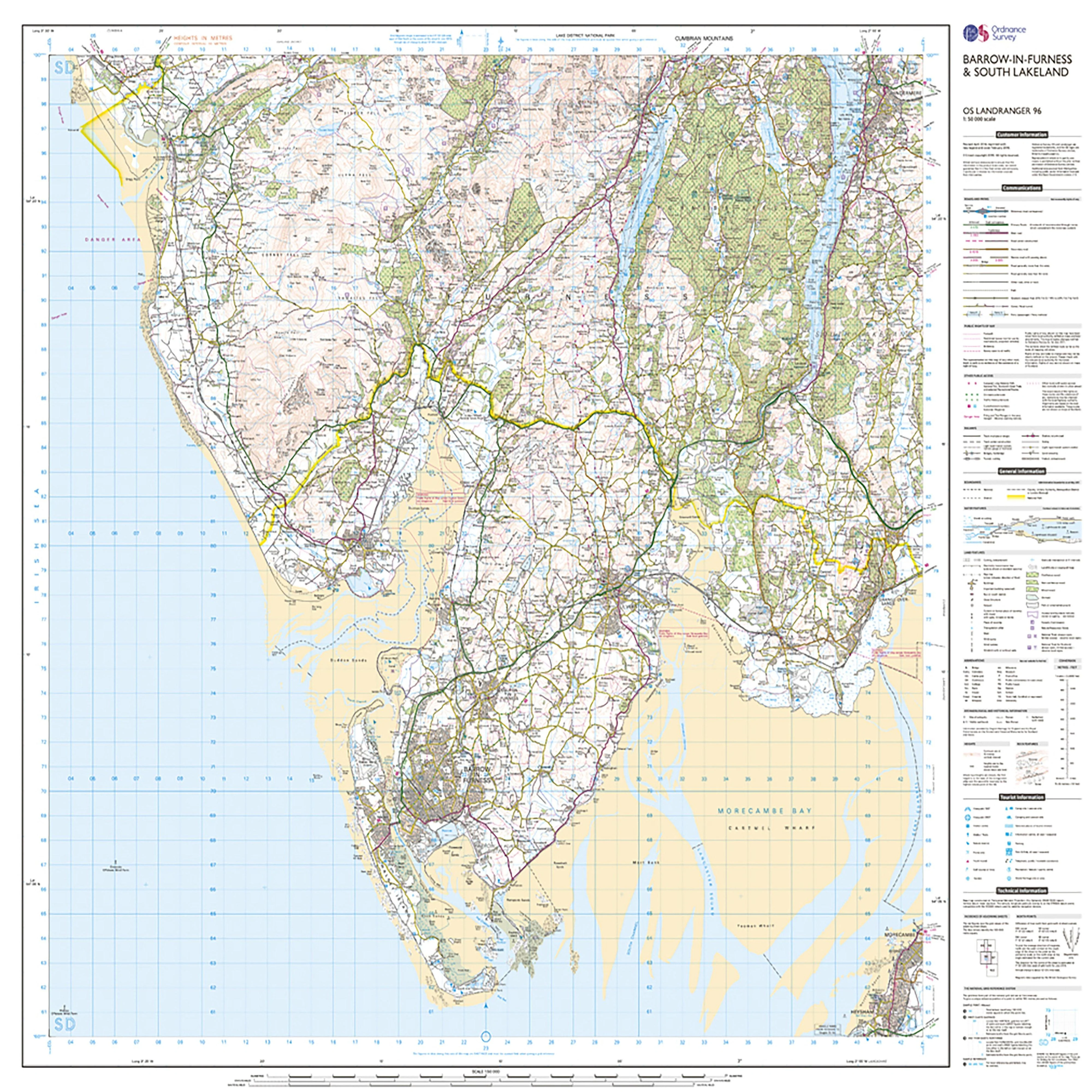 Landranger Active 96 Barrow-in-Furness & South Lakeland Map With Digital Version - Image 3