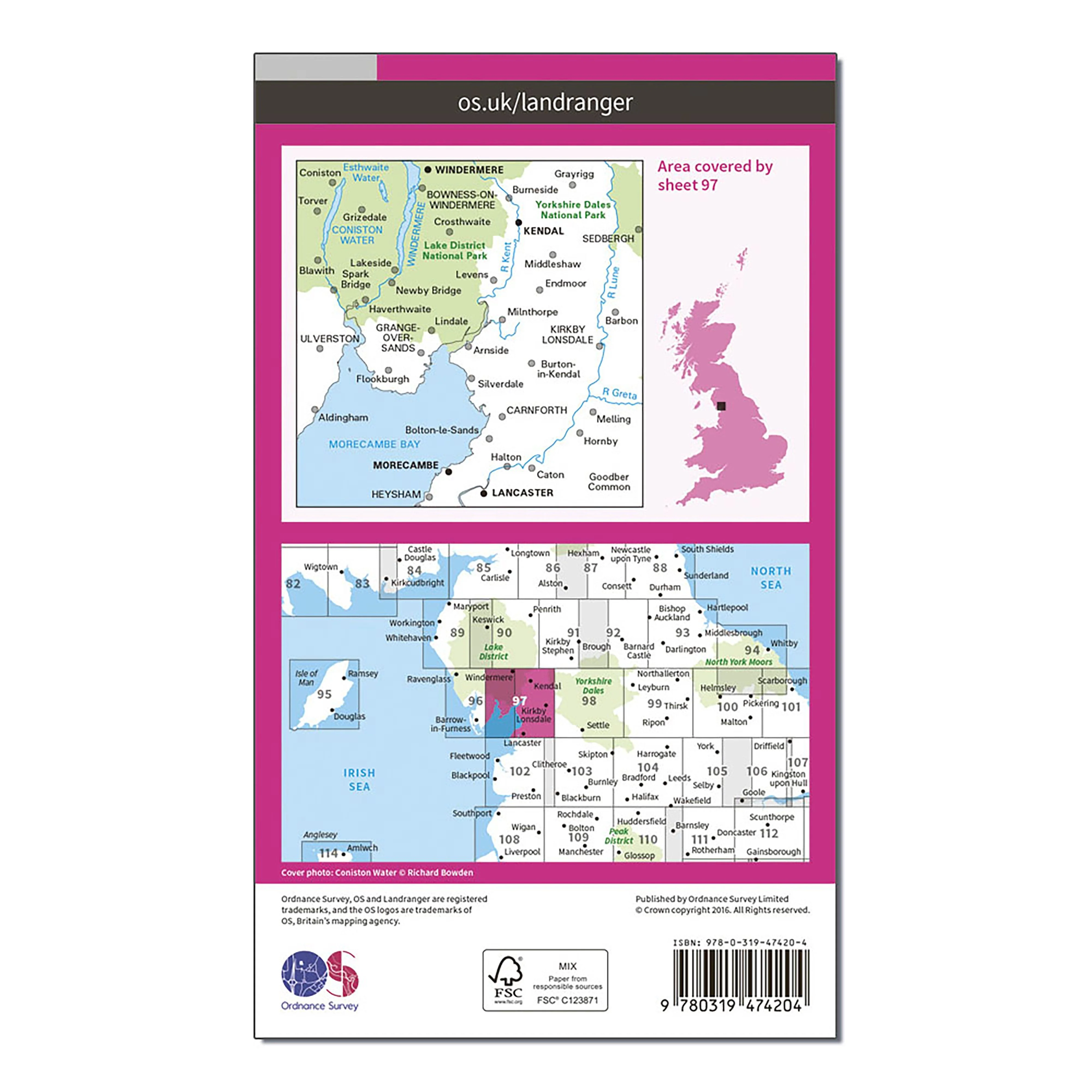 Landranger Active 97 Kendal, Morecambe, Windermere & Lancaster Map With Digital Version - Image 2