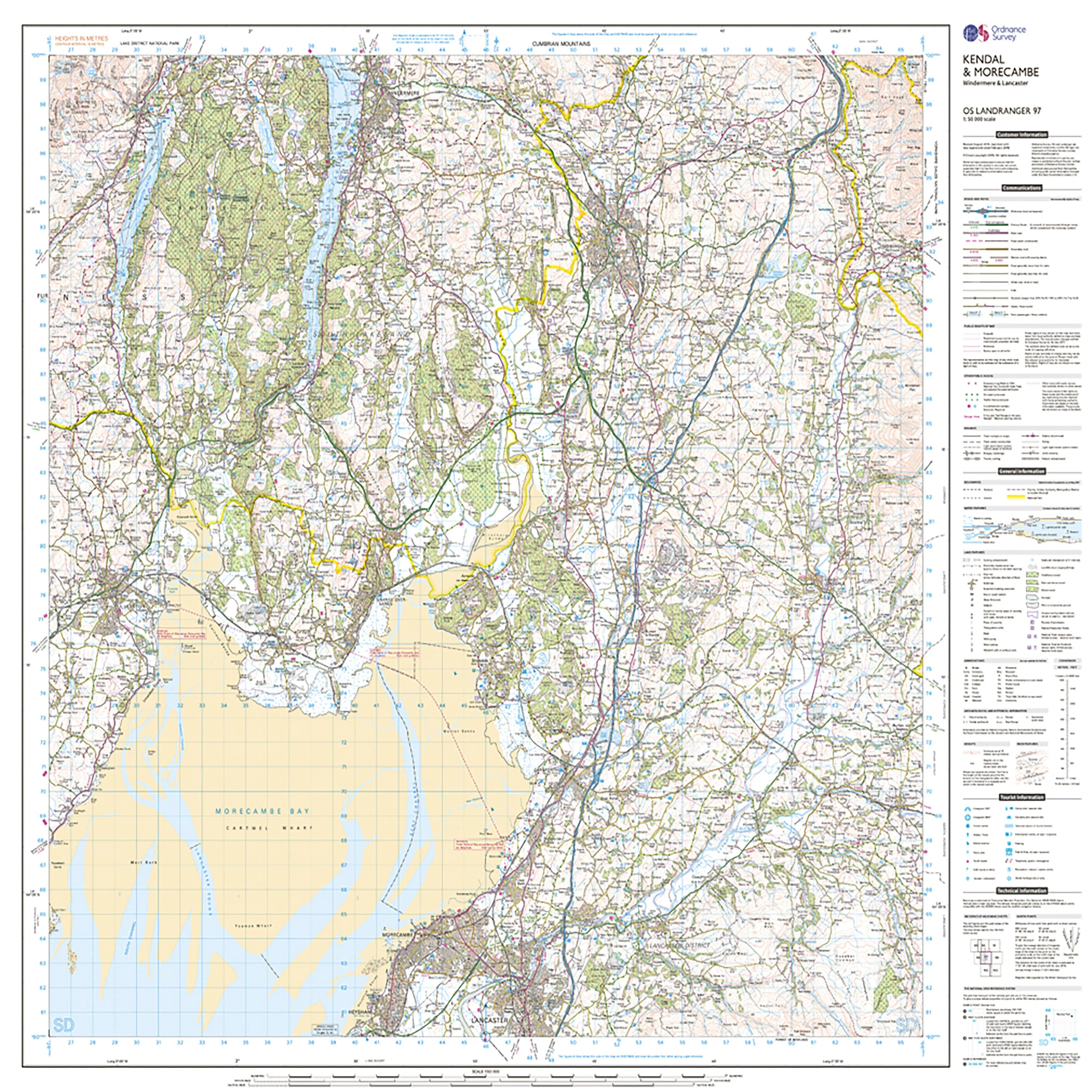 Landranger Active 97 Kendal, Morecambe, Windermere & Lancaster Map With Digital Version - Image 3