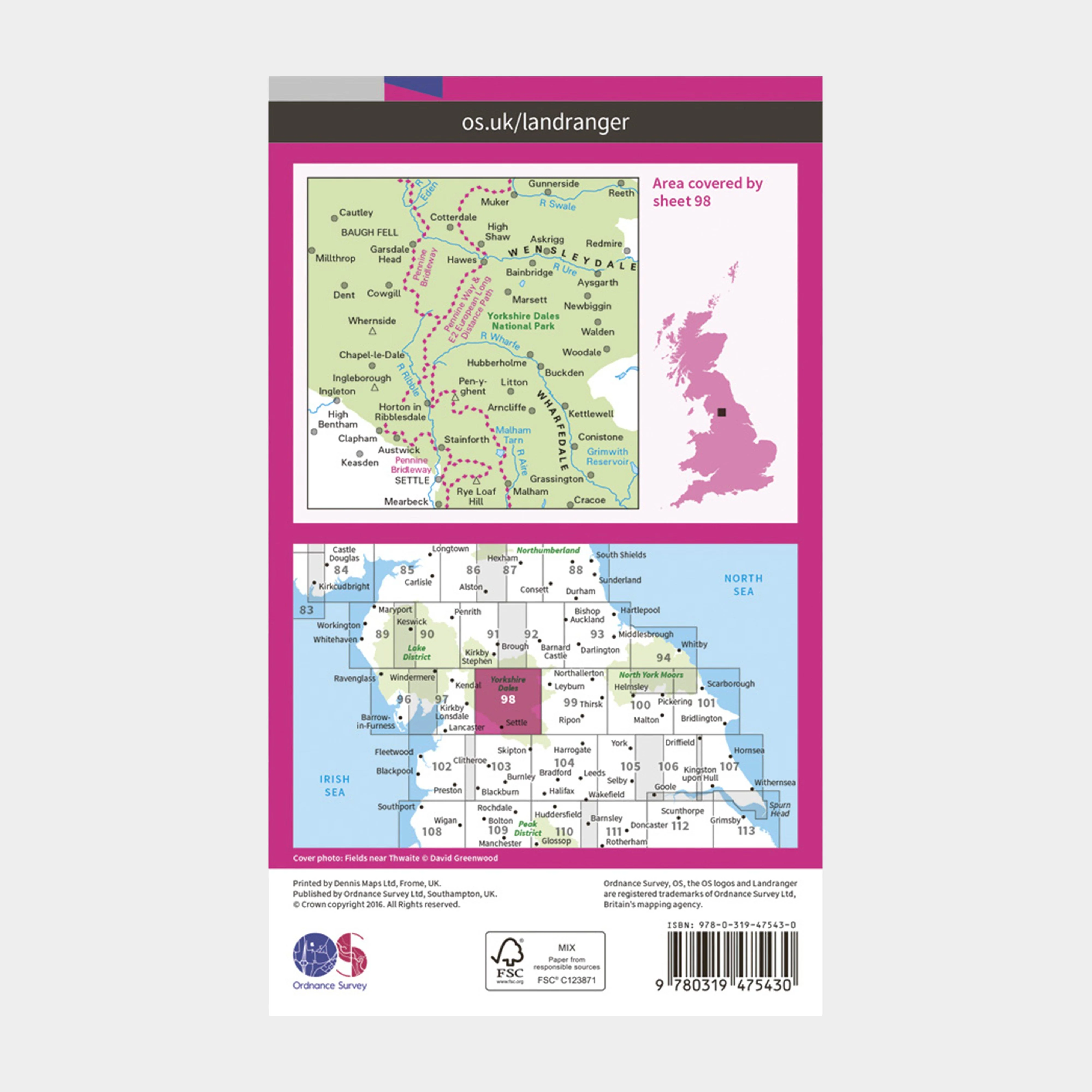 Landranger Active 98 Wensleydale & Upper Wharfedale Map With Digital Version - Image 2