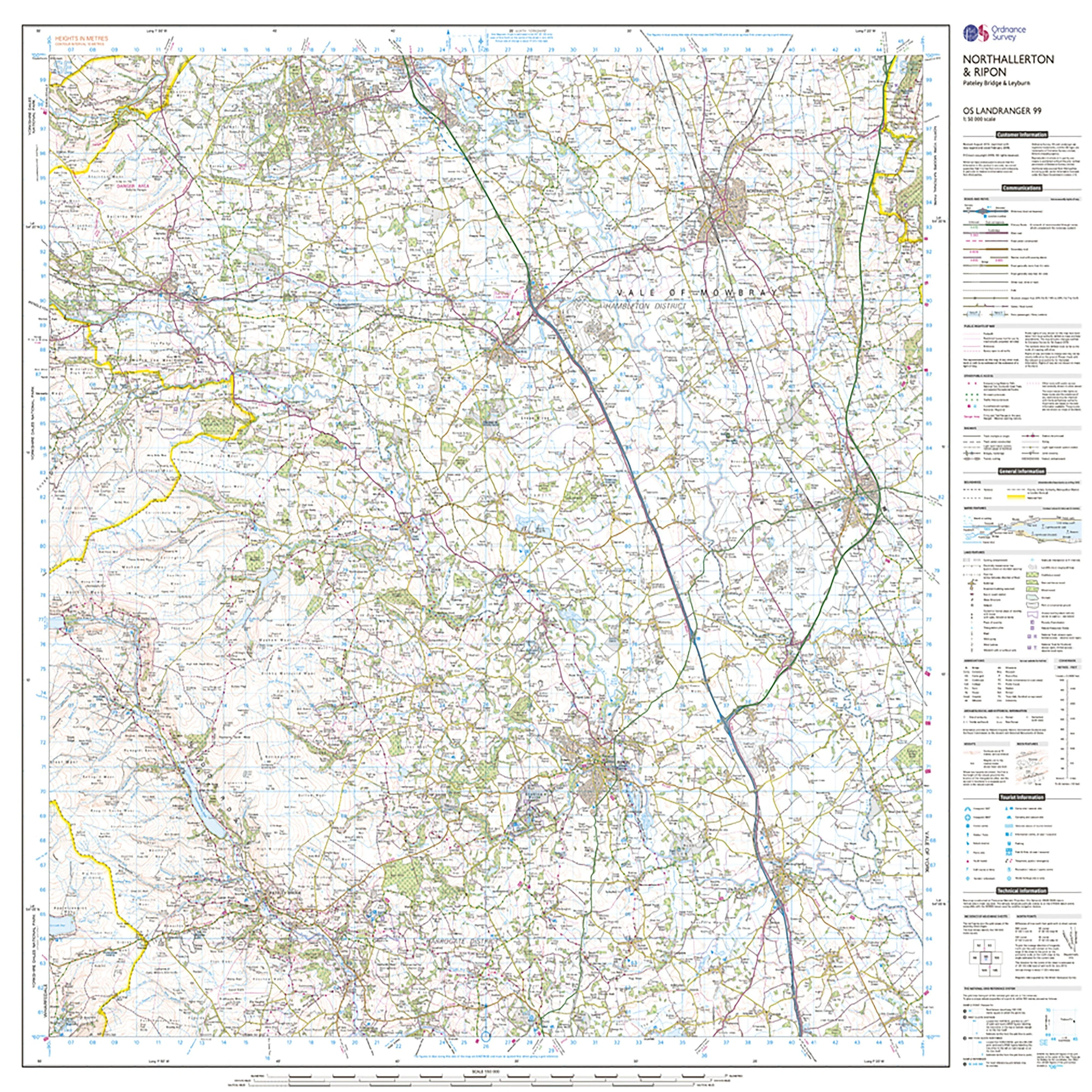 Landranger Active 99 Northallerton  Ripon Pateley Bridge  Leyburn Map With Digital Version - Image 3