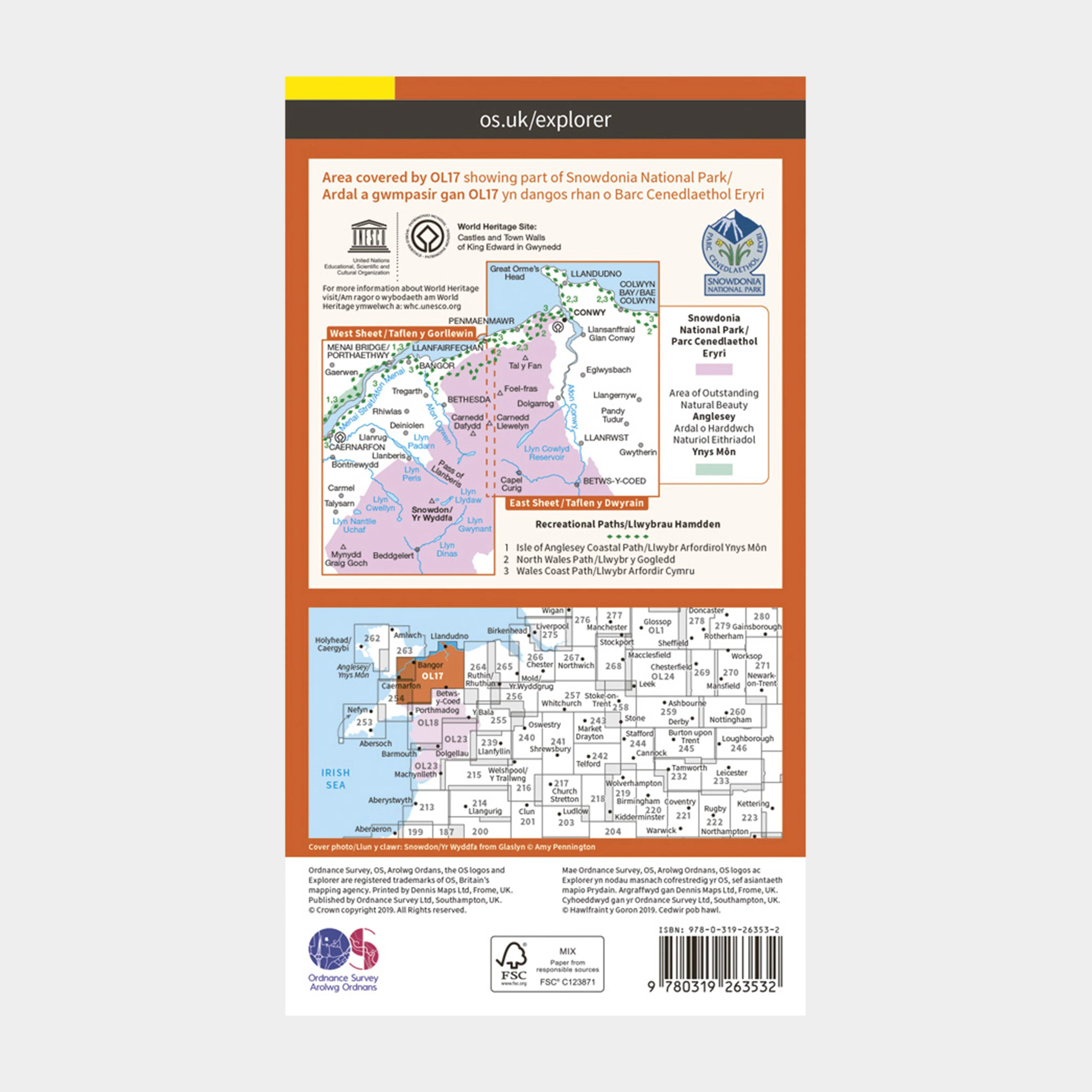 OL 17 Explorer Snowdon Map - Image 2