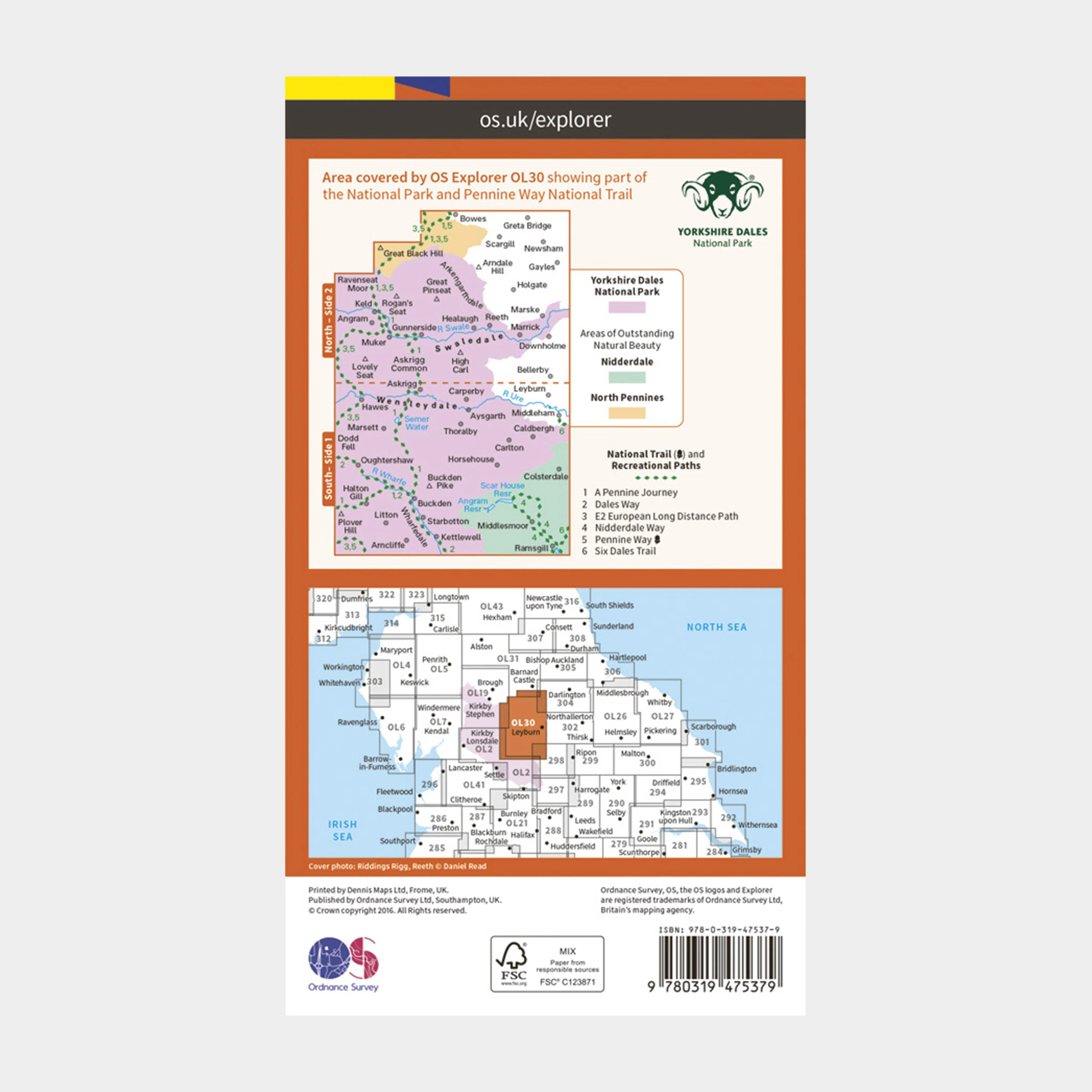 OL 30 Explorer Yorkshire Dales - Northern & Central Area Active Map - Image 2