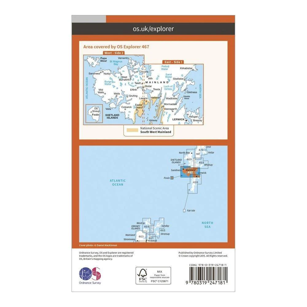 OS EXP 467 Shetland Mainland Central With Digital Version - Image 2