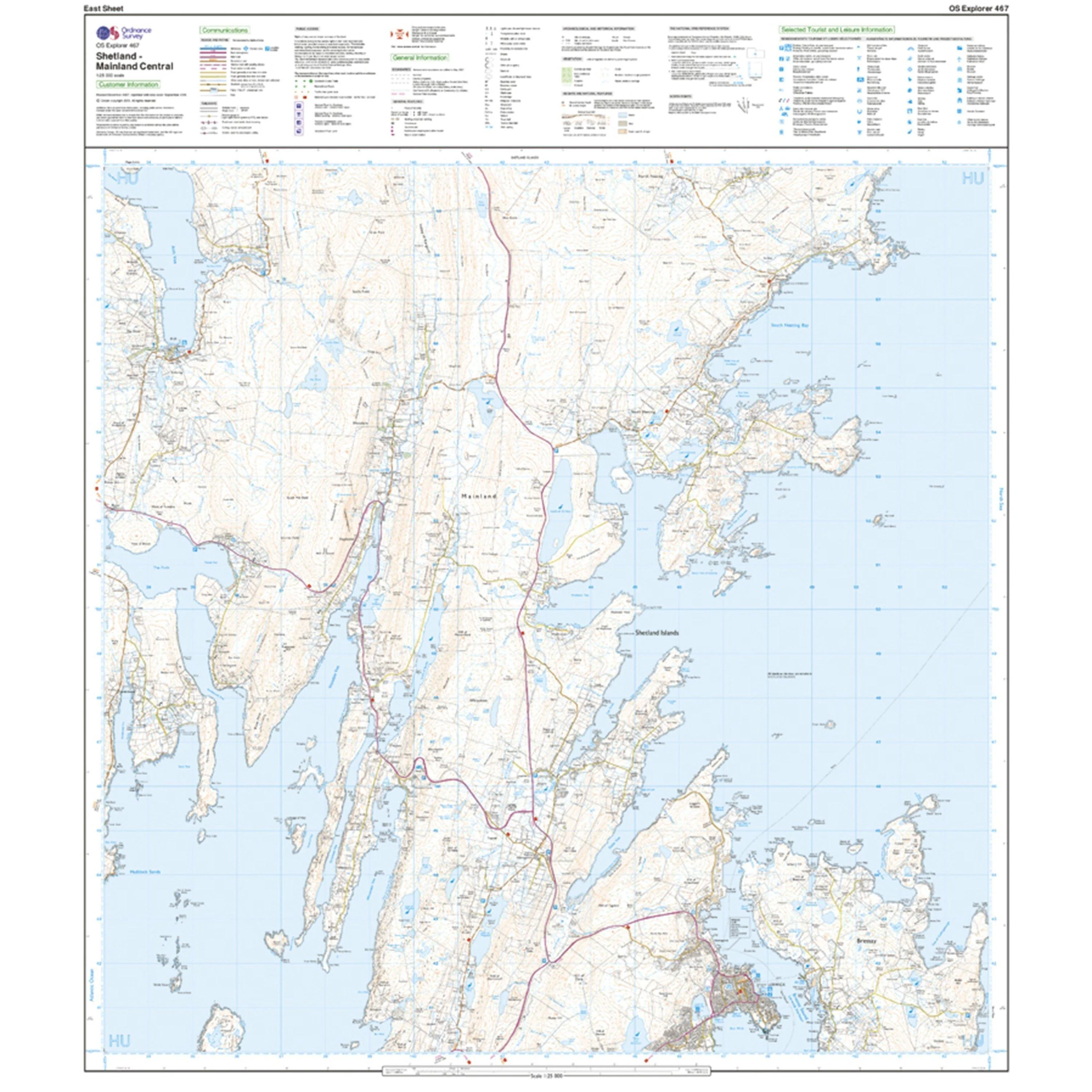 OS EXP 467 Shetland Mainland Central With Digital Version - Image 3