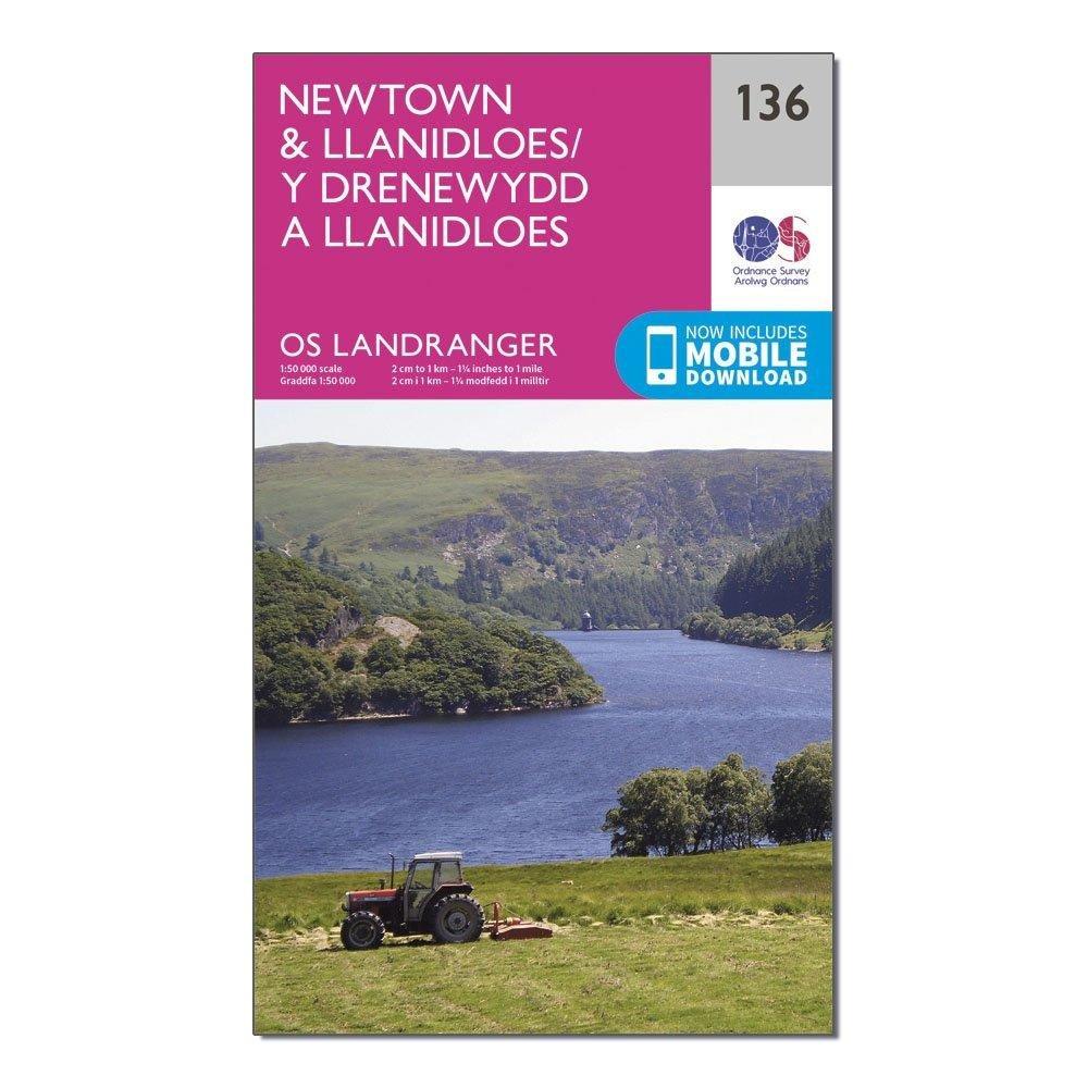OS Landranger 136 Newtown & Llanidloes Map - Image 4