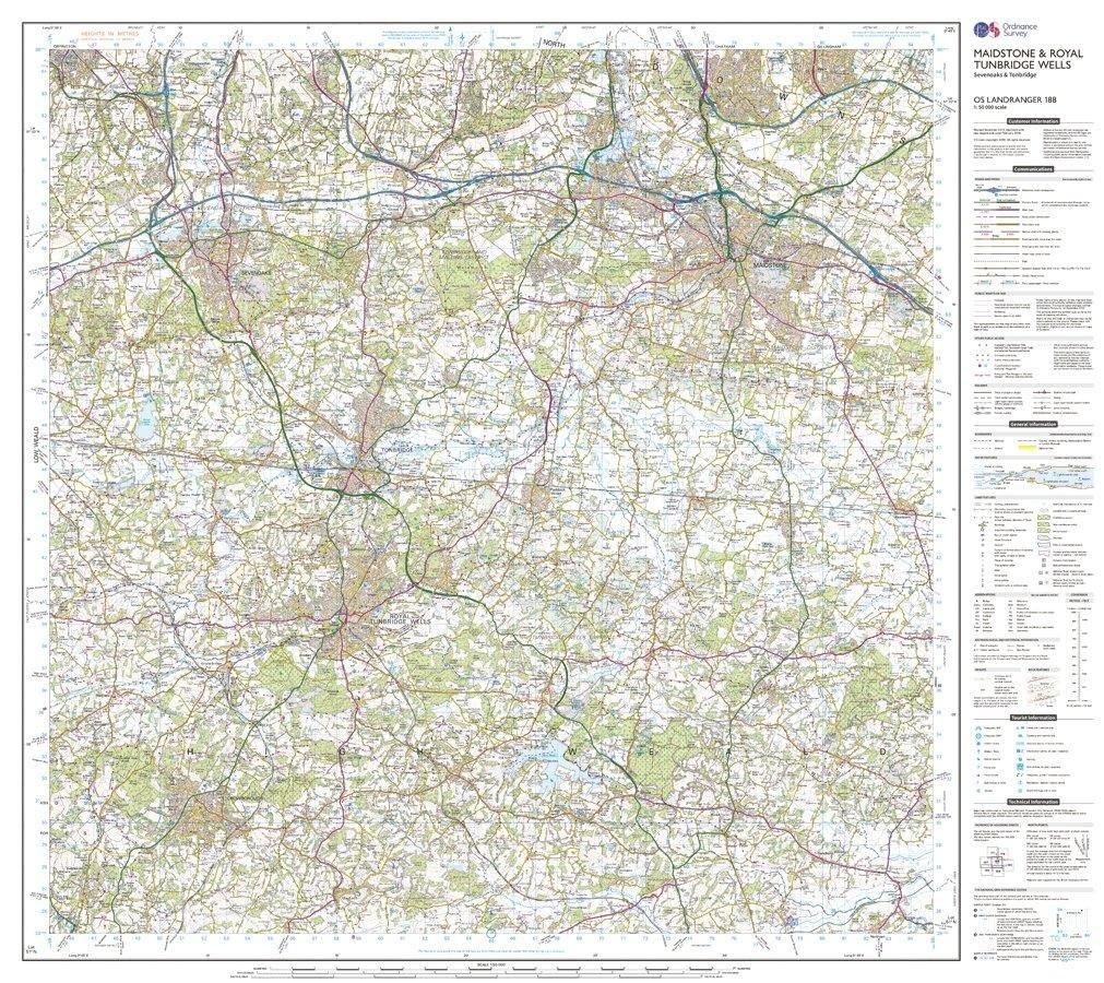 OS Landranger 188 Maidstone & Royal Tunbridge Wells Map - Image 3