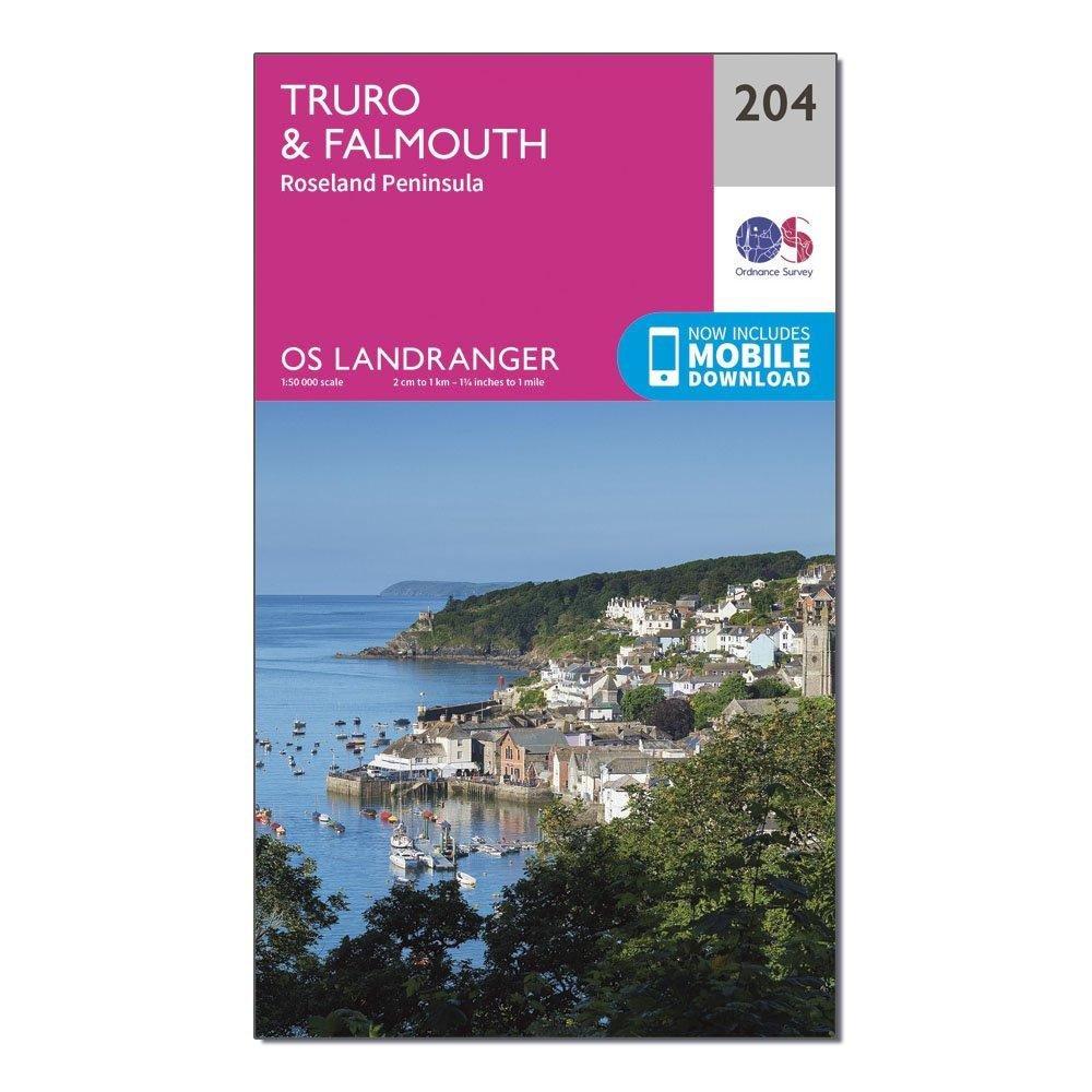 OS Landranger 204 Truro  Falmouth Roseland Peninsula Map - Image 4