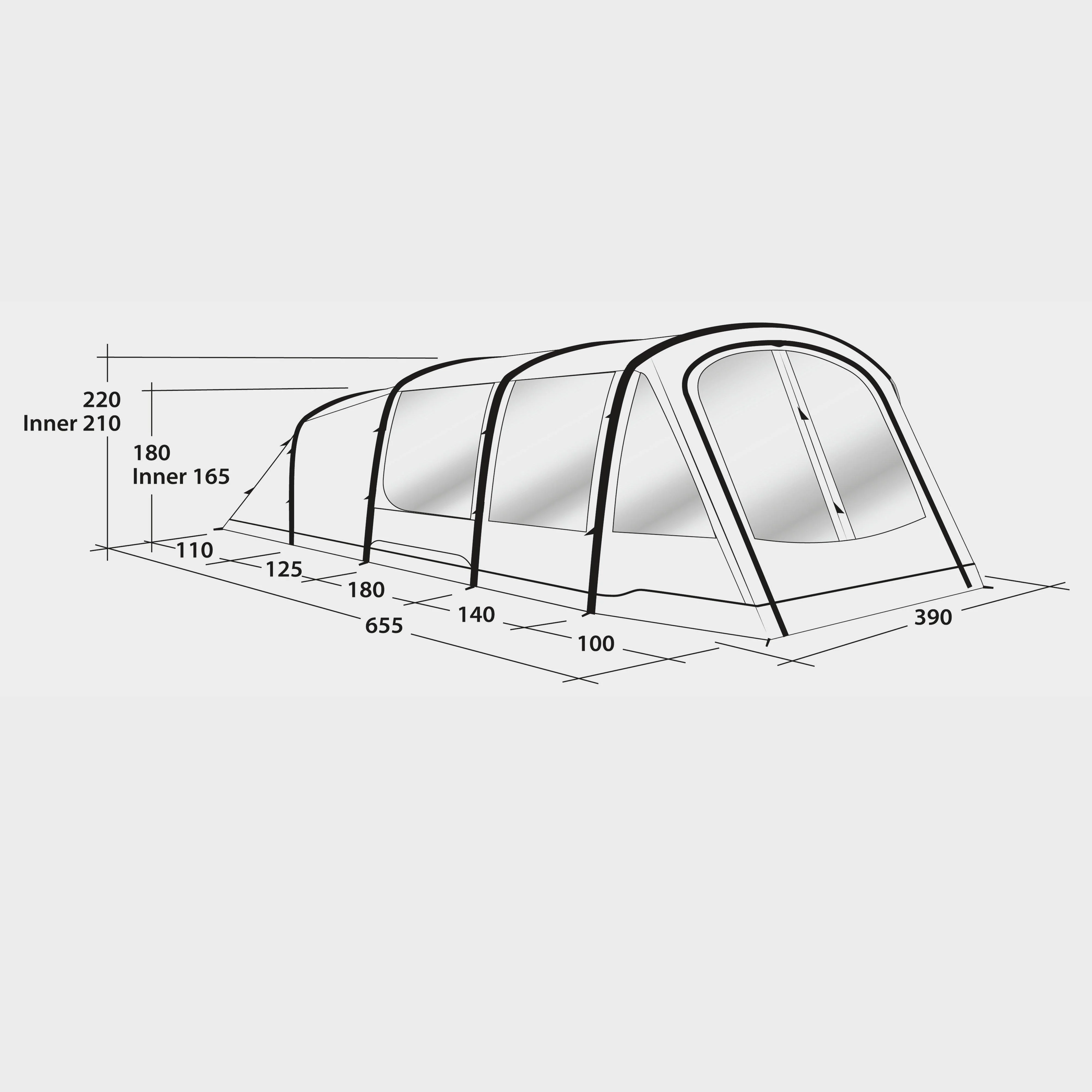 Refurbished Refurbished Glendo 6A Inflatable Family Tent - Image 3
