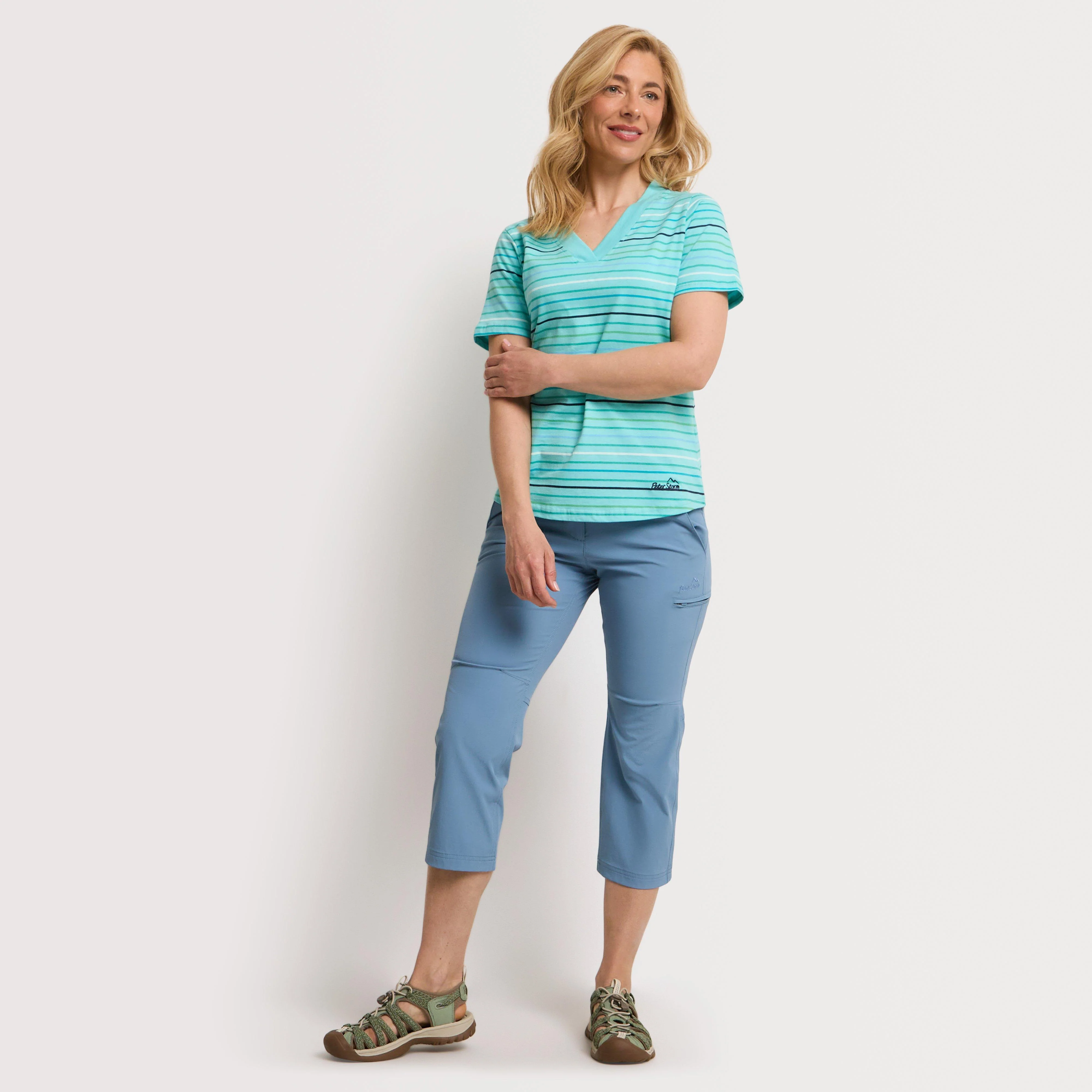 Women's Stripe V-Neck T-Shirt - Image 2