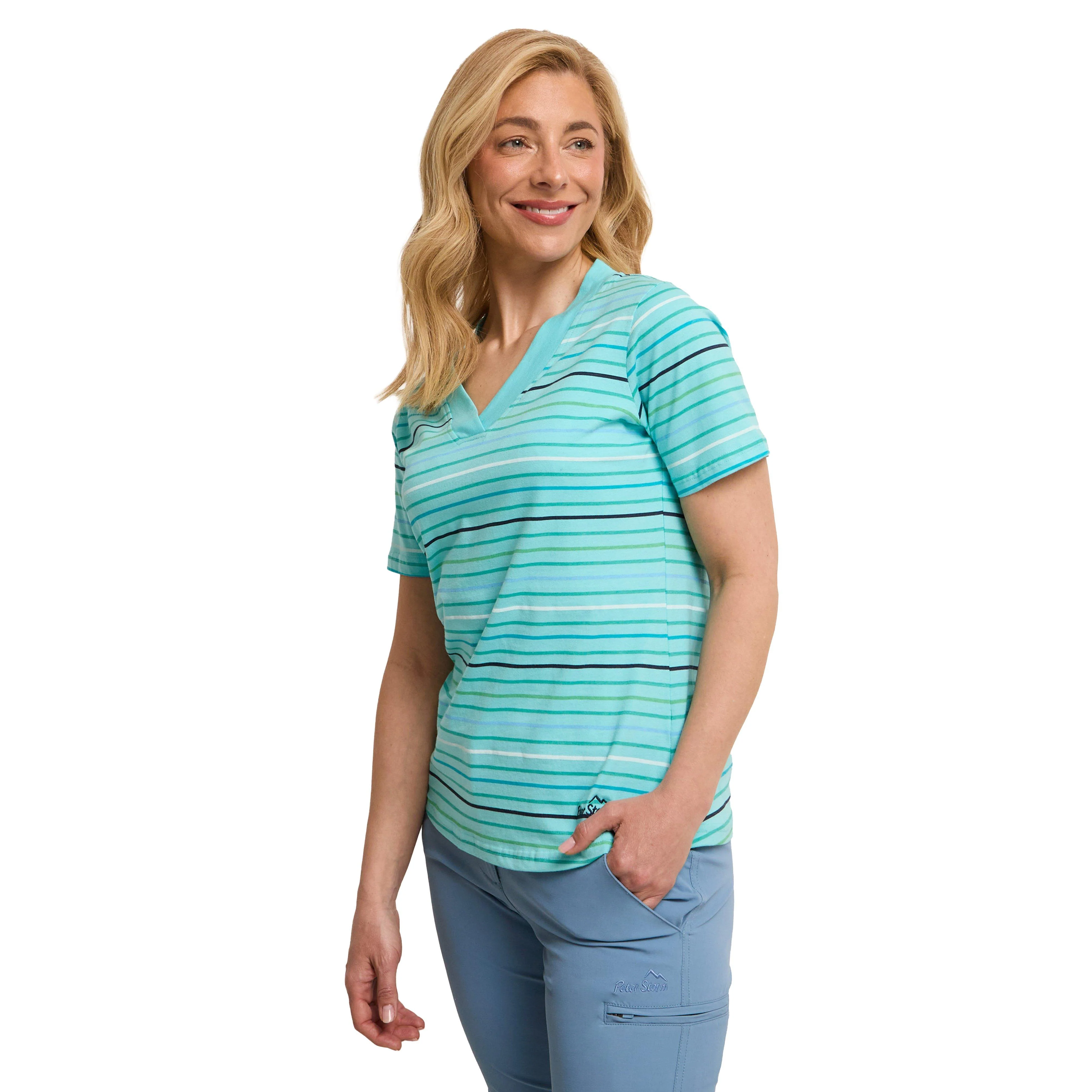 Women's Stripe V-Neck T-Shirt - Image 5