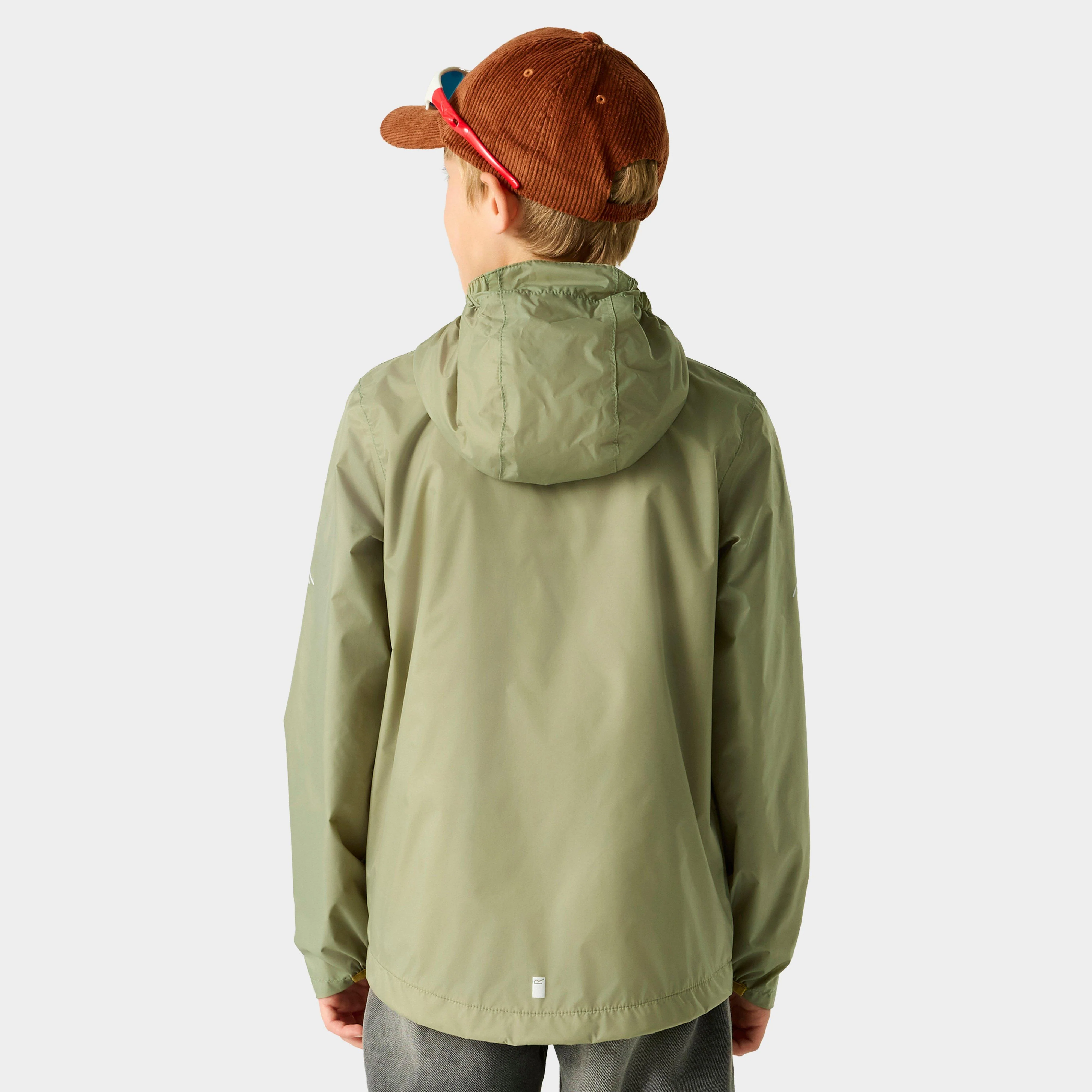 Kids’ Lever Waterproof Shell Jacket Sage Green - Image 2
