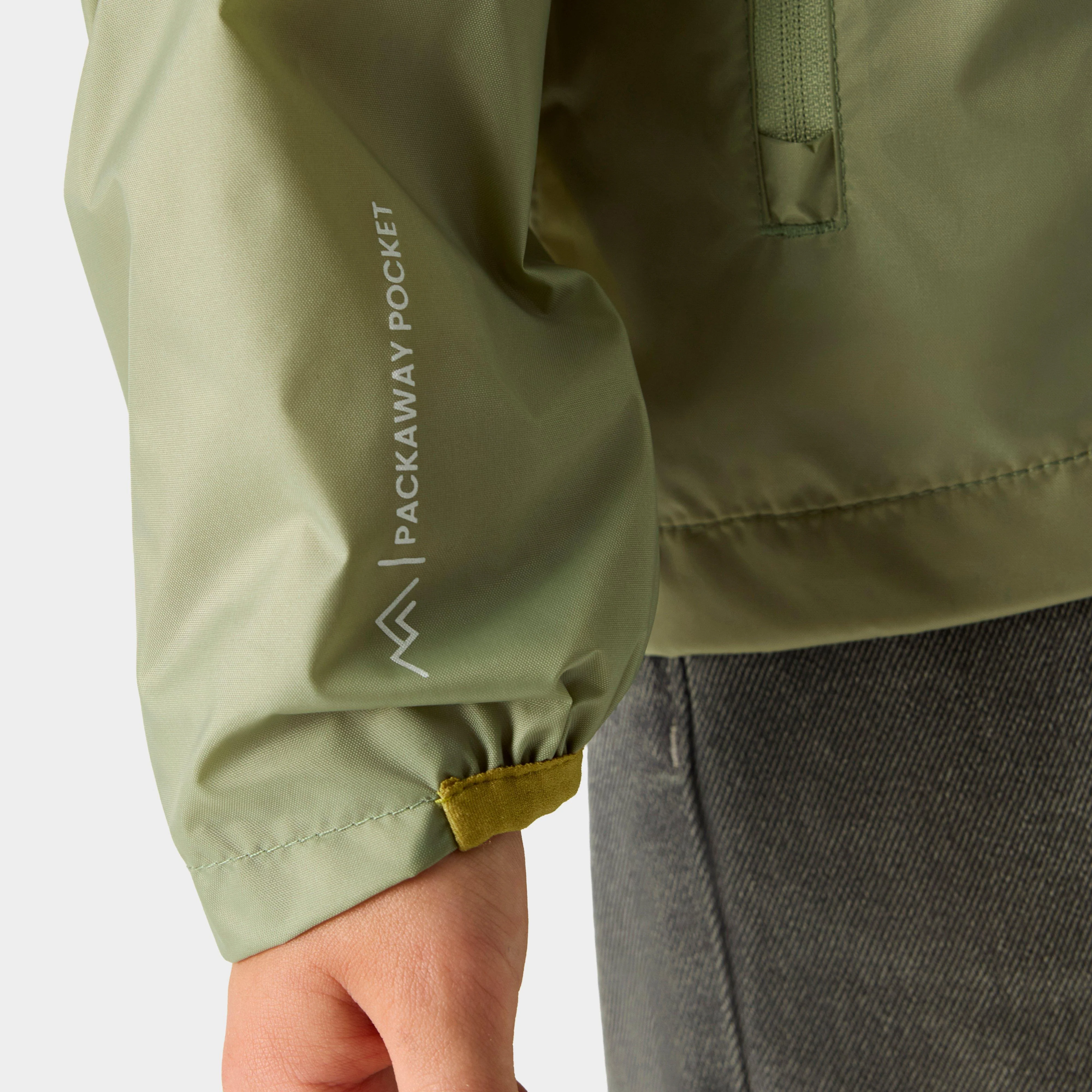 Kids’ Lever Waterproof Shell Jacket Sage Green - Image 5