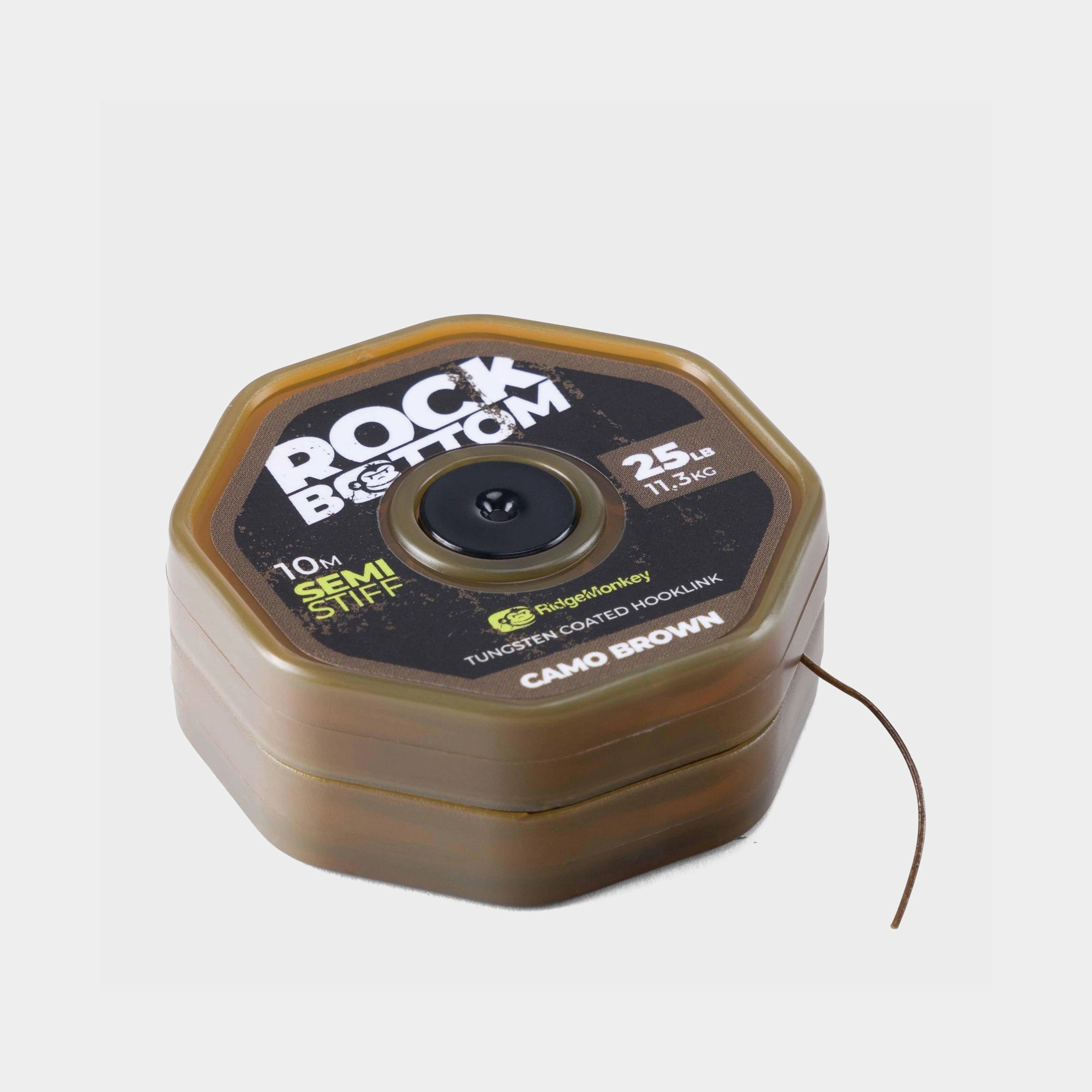 Rock Bottom Tungsten Semi Stiff Coated Hooklink Camo Brown 25lb - Image 2